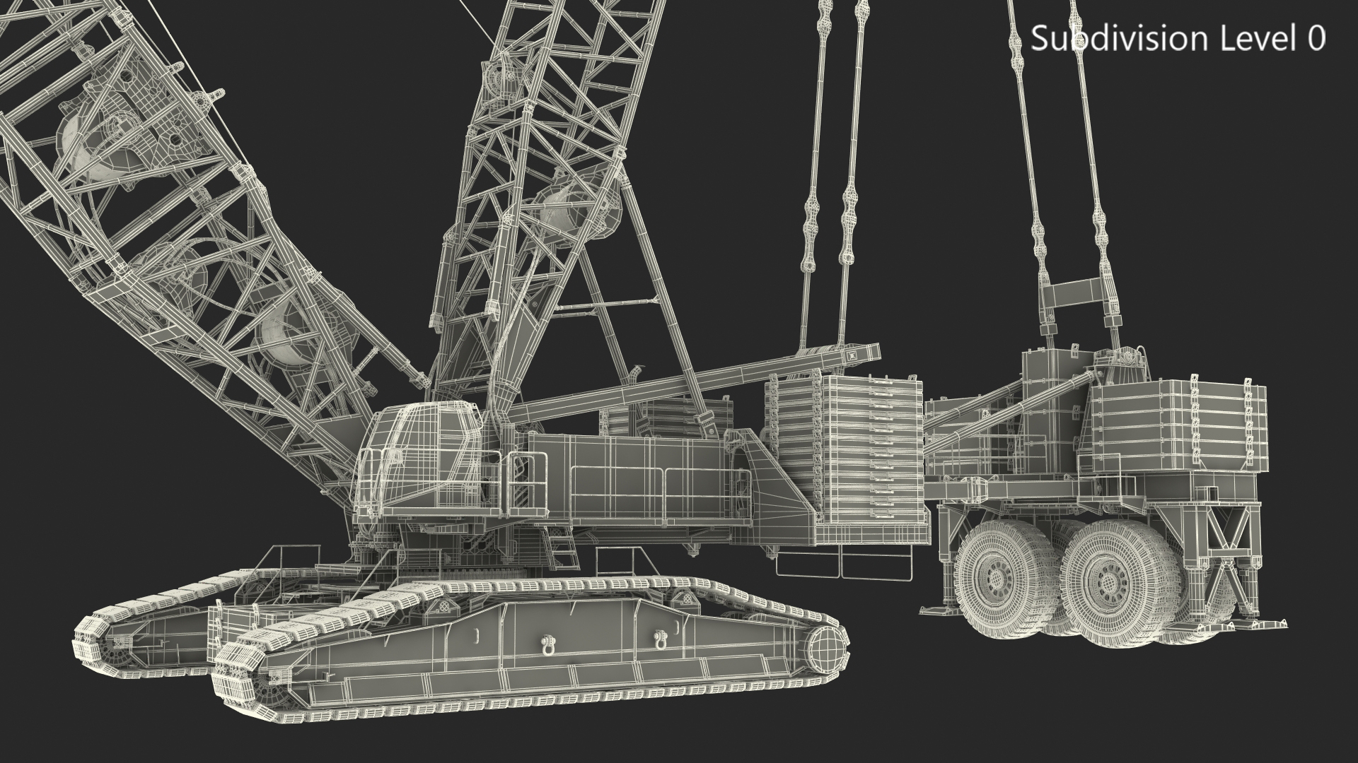 3D Crawler Crane with Lattice Boom for Construction model
