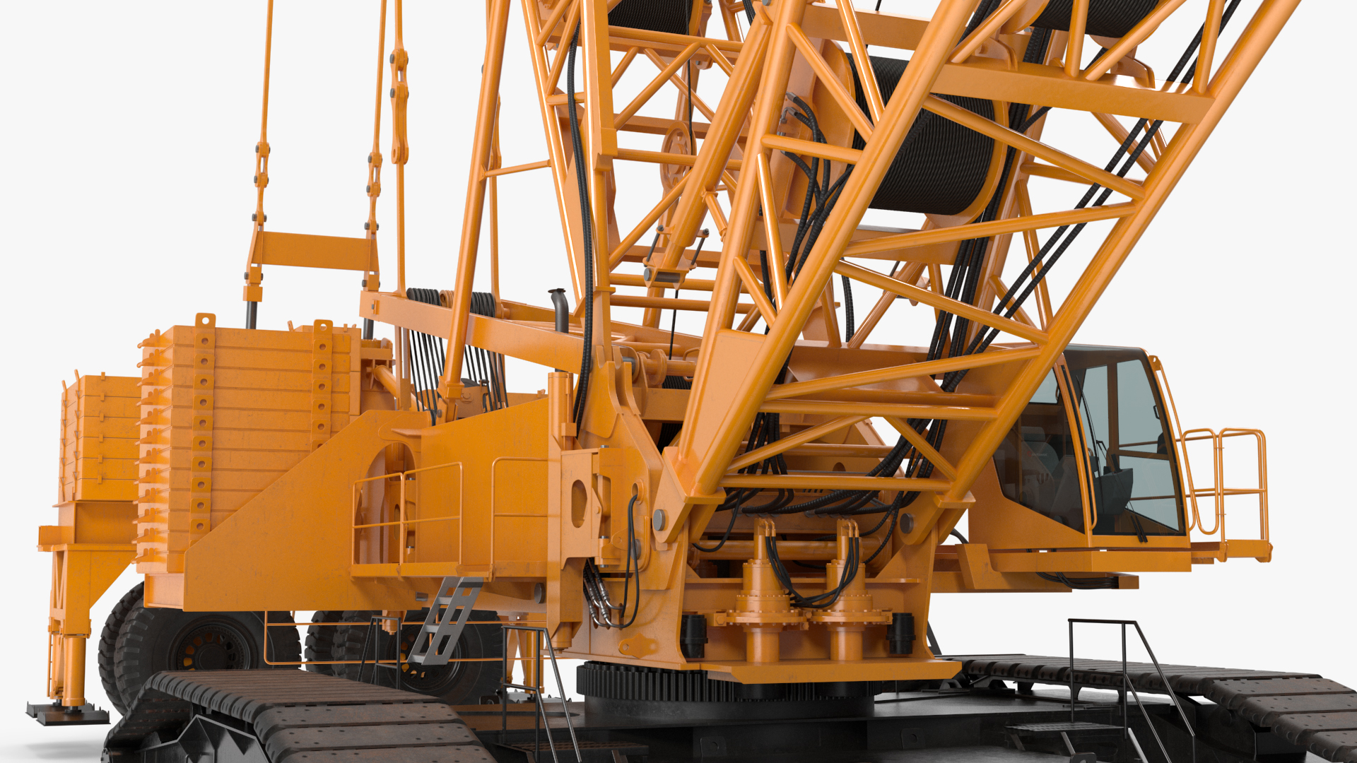 3D Crawler Crane with Lattice Boom for Construction model