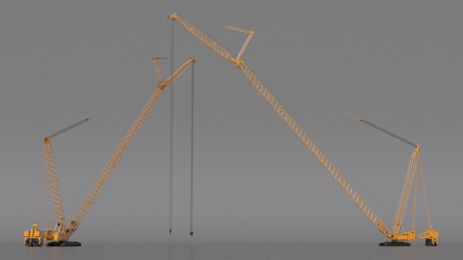 3D Crawler Crane with Lattice Boom for Construction model