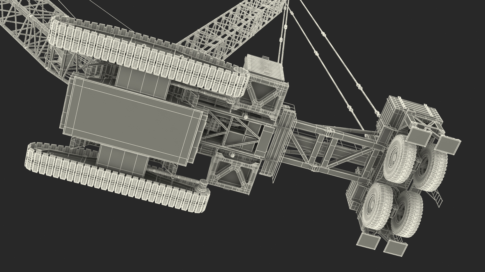 3D Crawler Crane with Lattice Boom for Construction model
