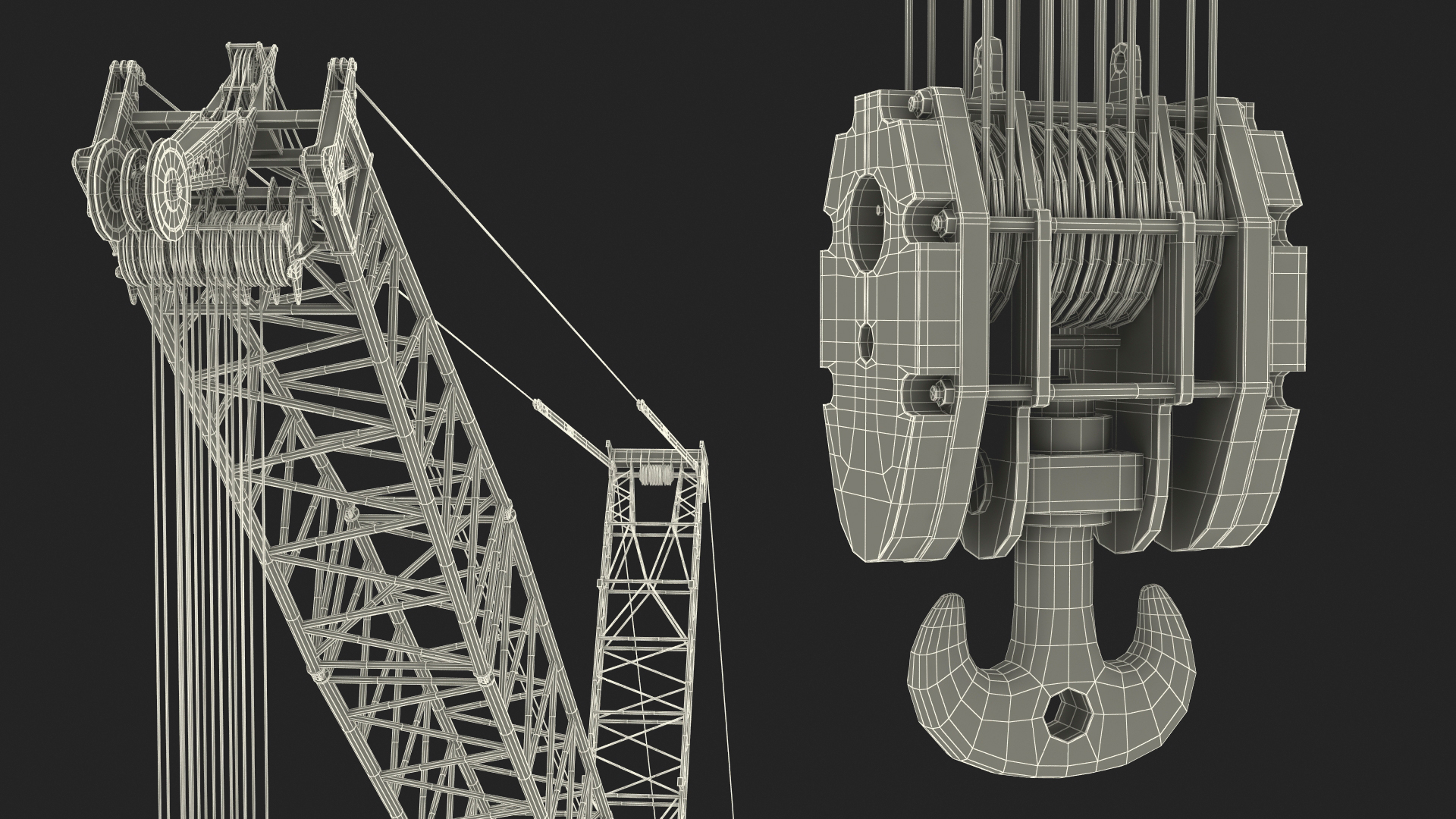3D Crawler Crane with Lattice Boom for Construction model