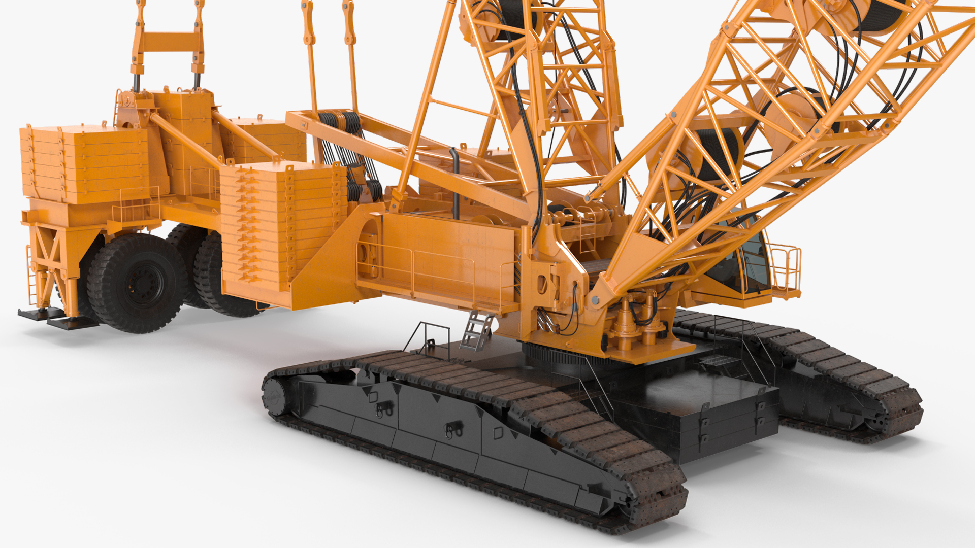 3D Crawler Crane with Lattice Boom for Construction model