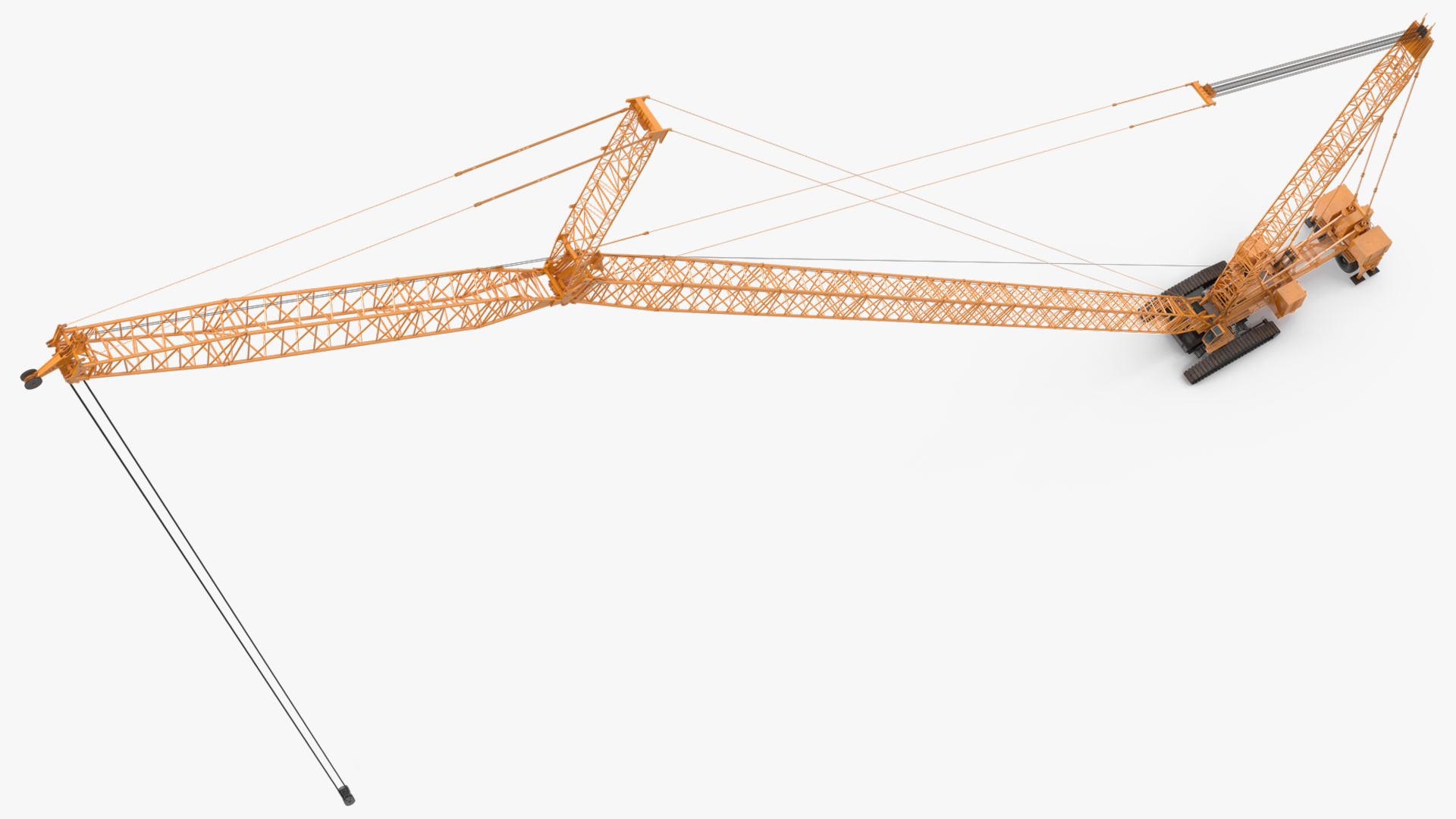 3D Crawler Crane with Lattice Boom for Construction model