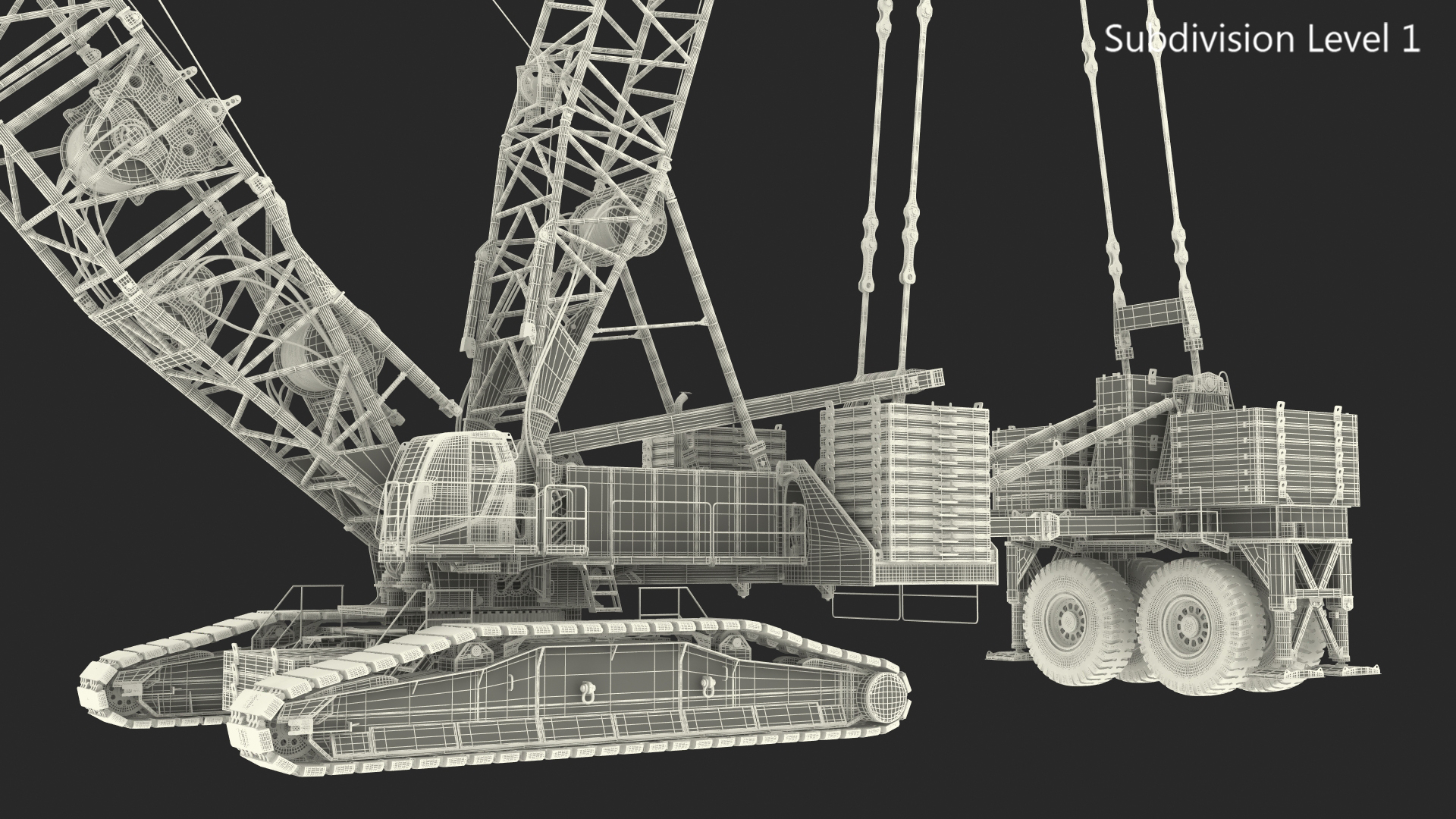 3D Crawler Crane with Lattice Boom for Construction model