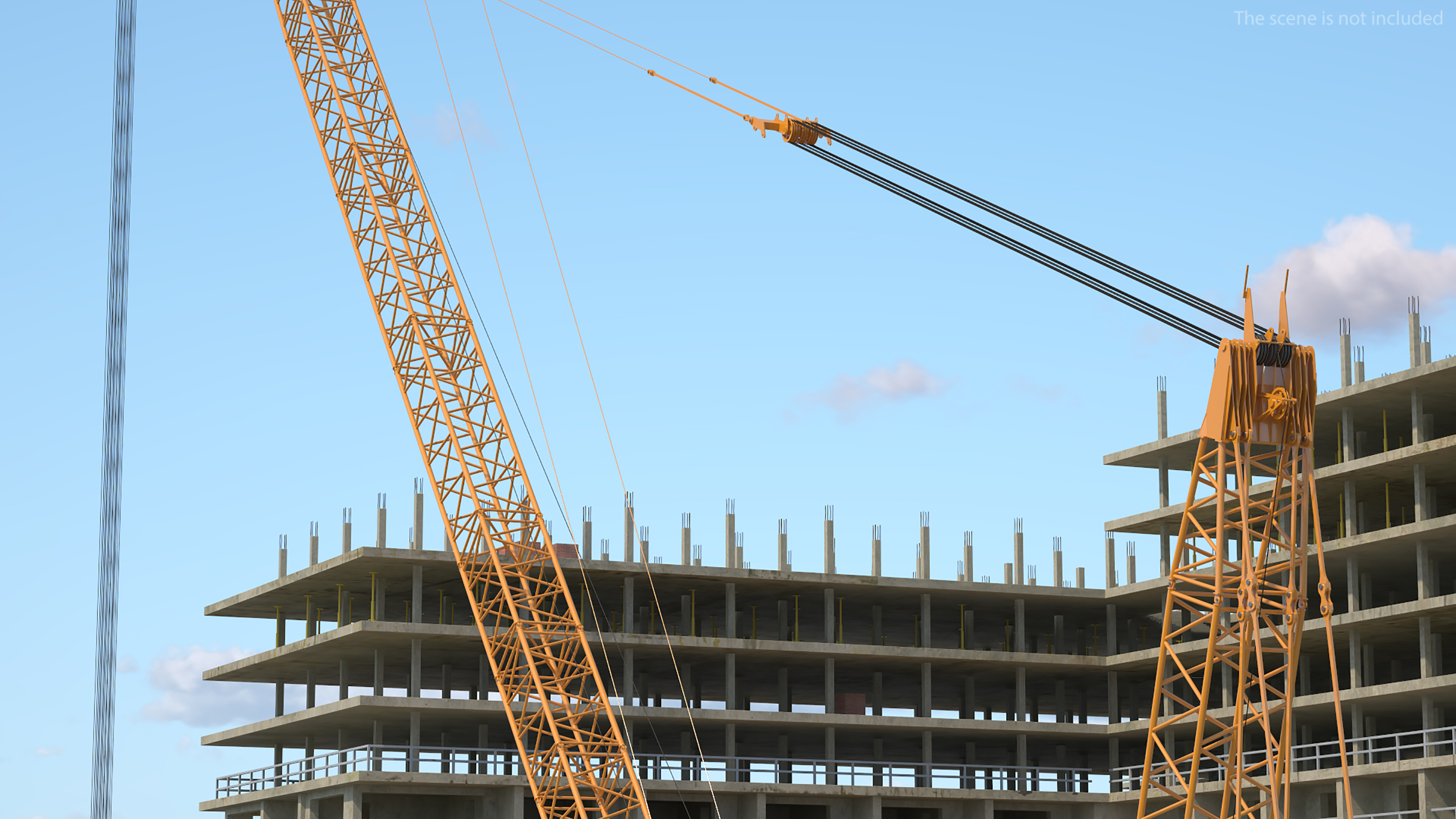3D Crawler Crane with Lattice Boom for Construction model