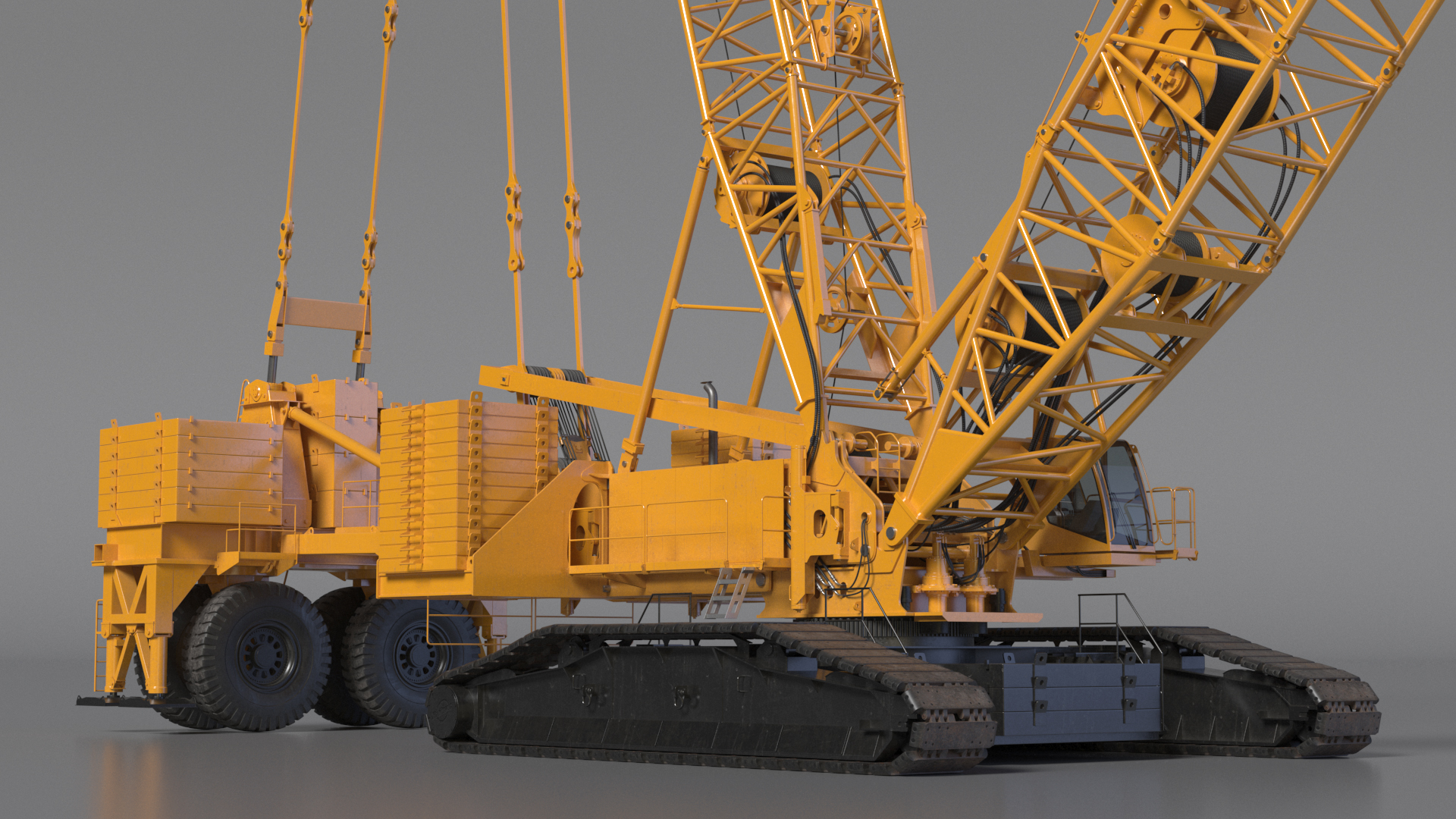 3D Crawler Crane with Lattice Boom for Construction model