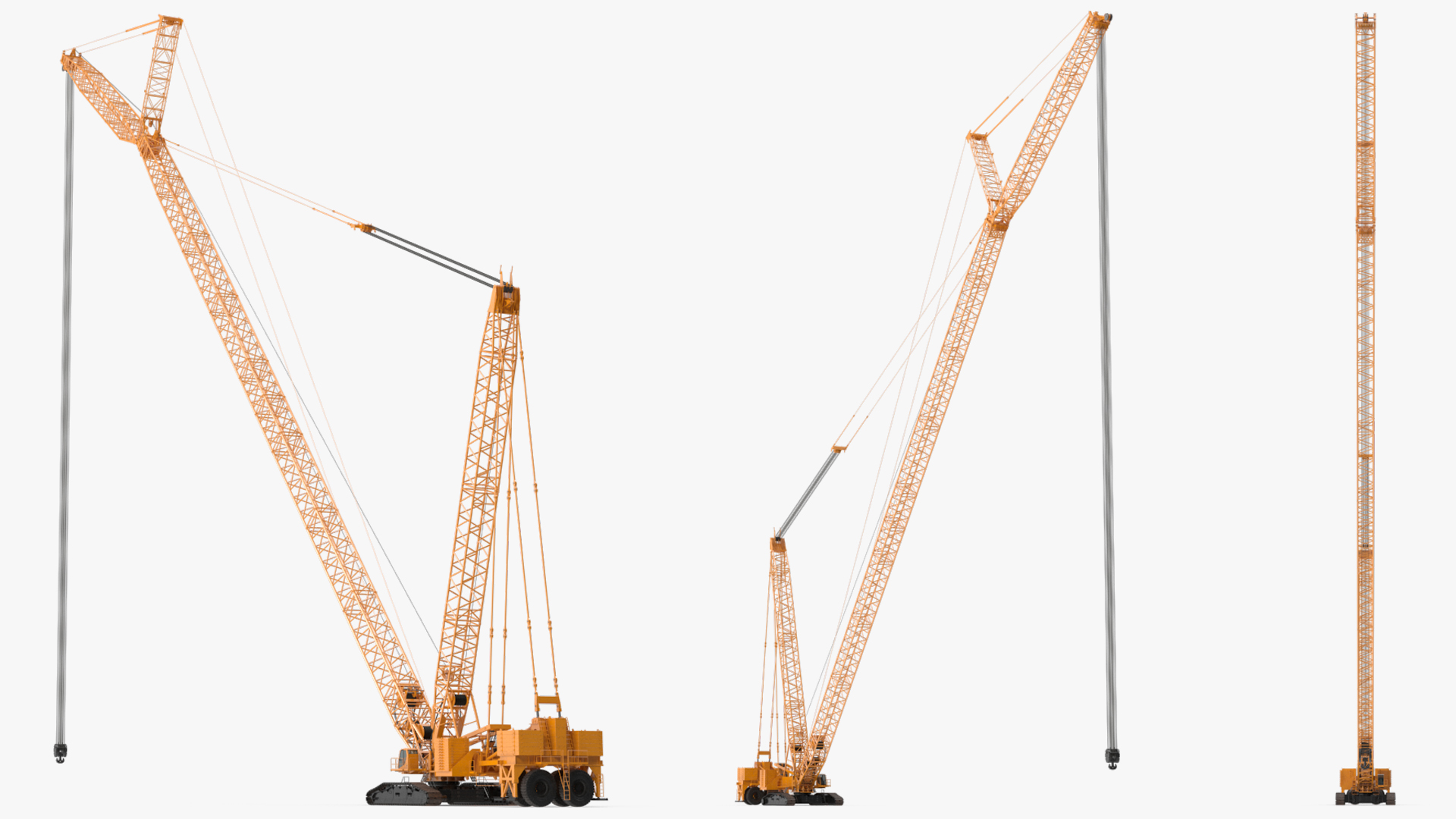3D Crawler Crane with Lattice Boom for Construction model