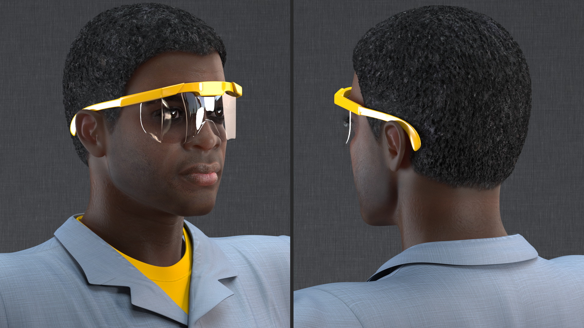 3D Dark Skin Black Man Electrician Rigged model