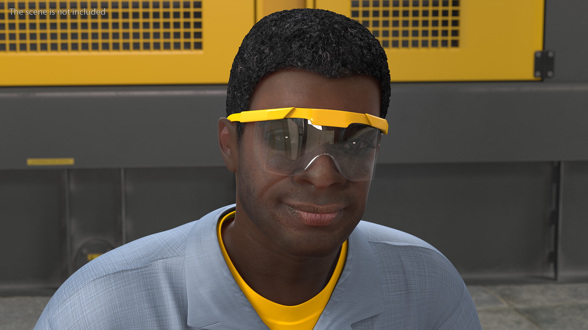 3D Dark Skin Black Man Electrician Rigged model