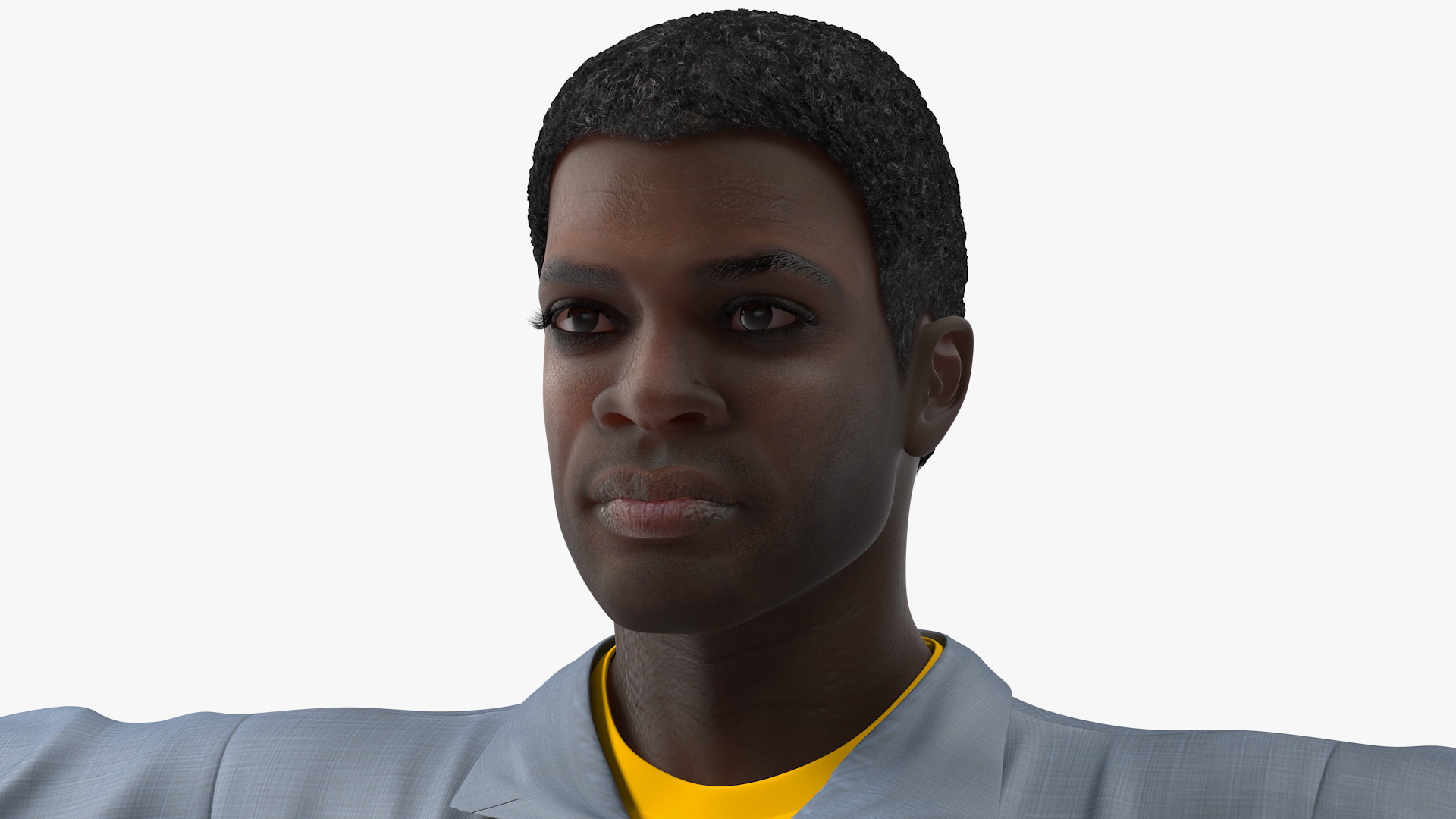3D Dark Skin Black Man Electrician Rigged model