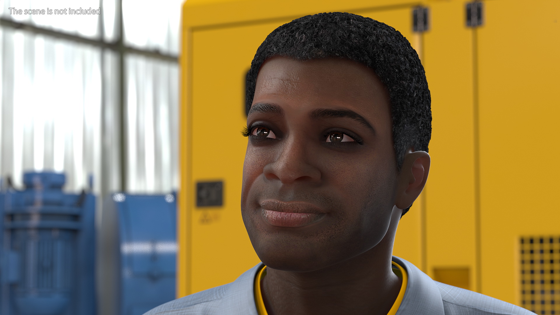 3D Dark Skin Black Man Electrician Rigged model