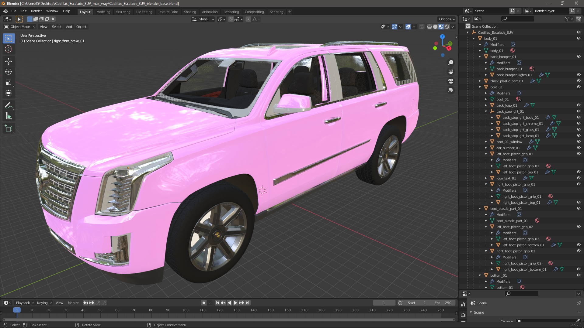 3D Cadillac Escalade SUV