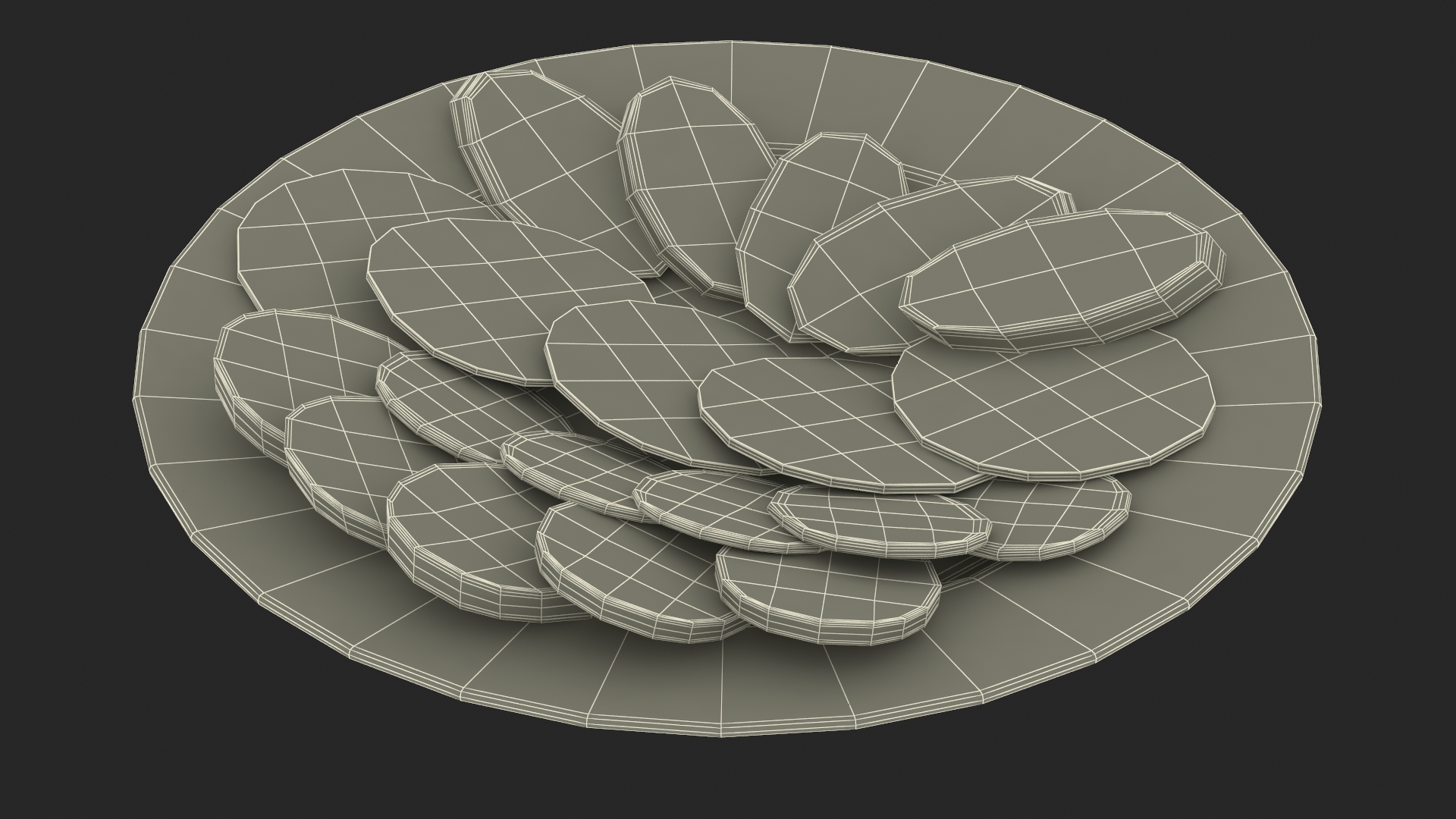 Assorted Deli Meats Platter 3D
