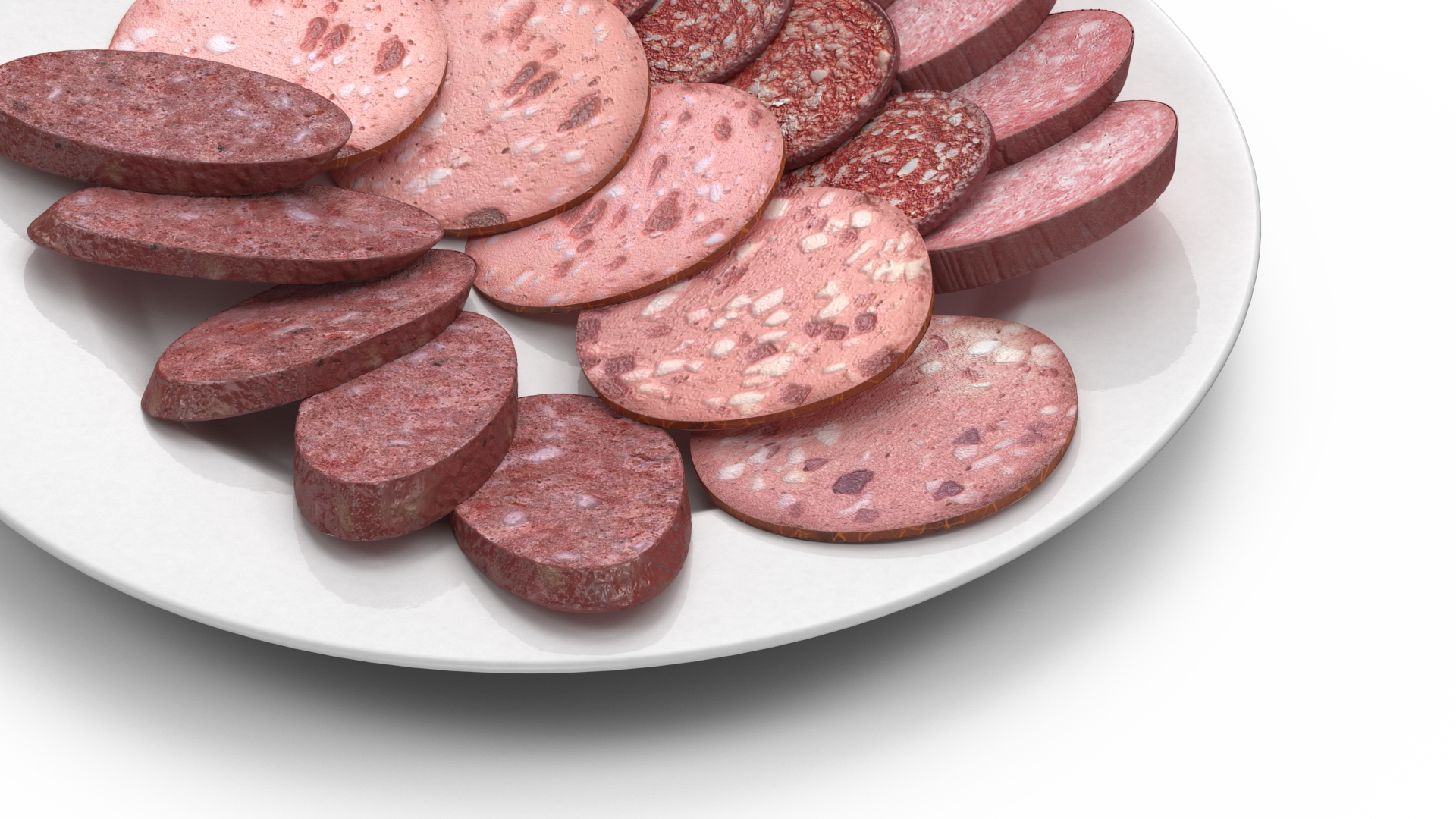 Assorted Deli Meats Platter 3D