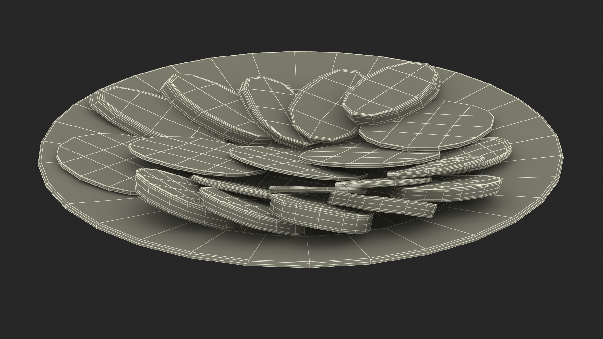 Assorted Deli Meats Platter 3D