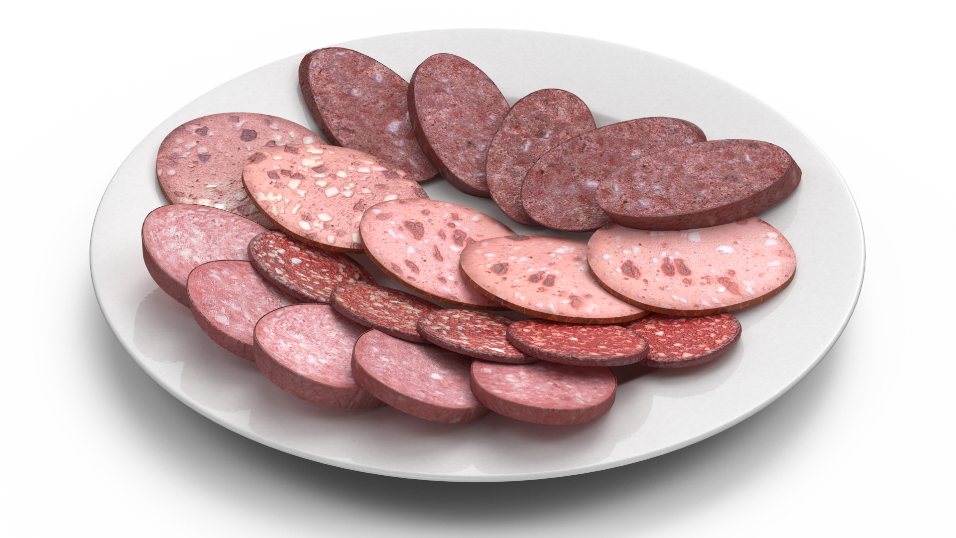 Assorted Deli Meats Platter 3D