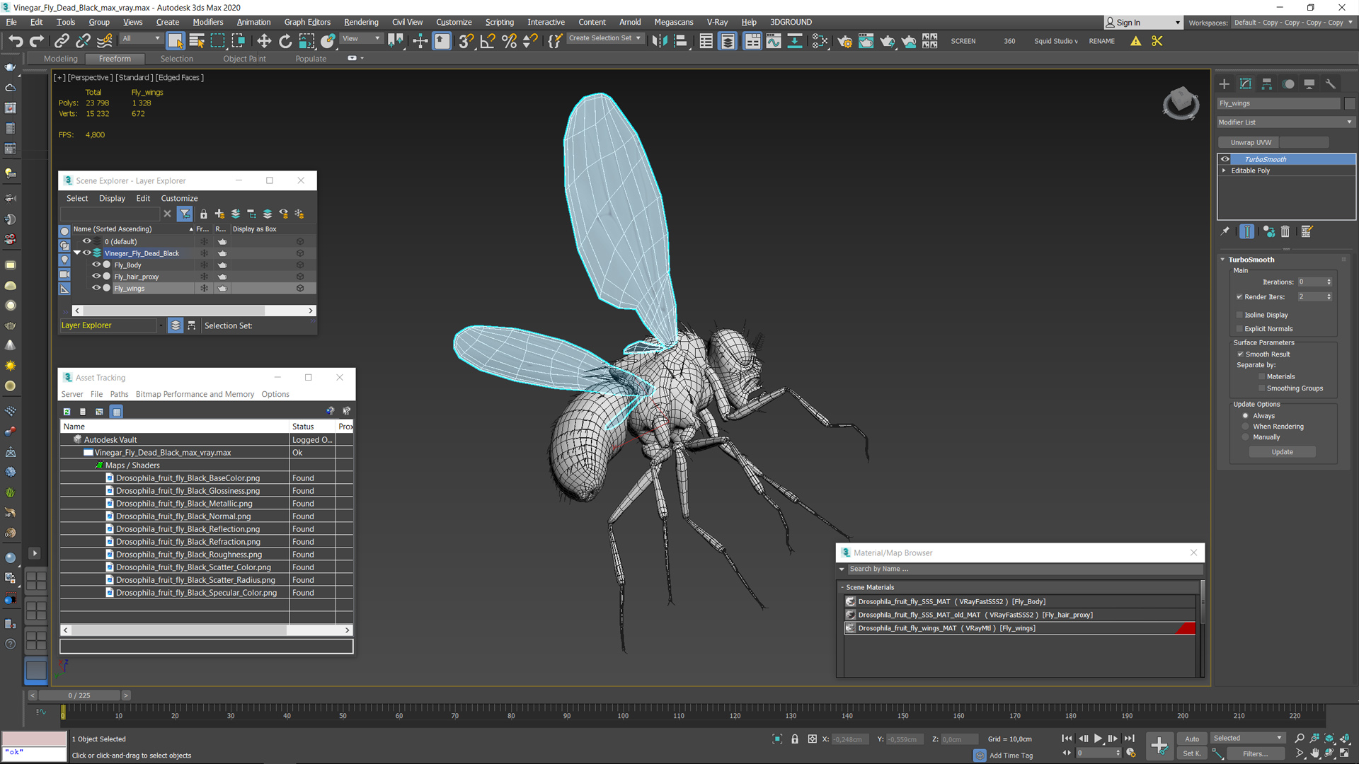 Vinegar Fly Dead Black 3D