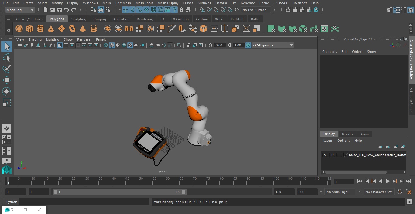 3D KUKA LBR IIWA Collaborative Robot model