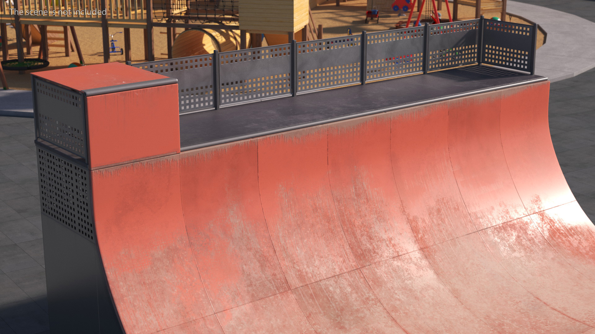 3D Halfpipe Skatepark Ramp model