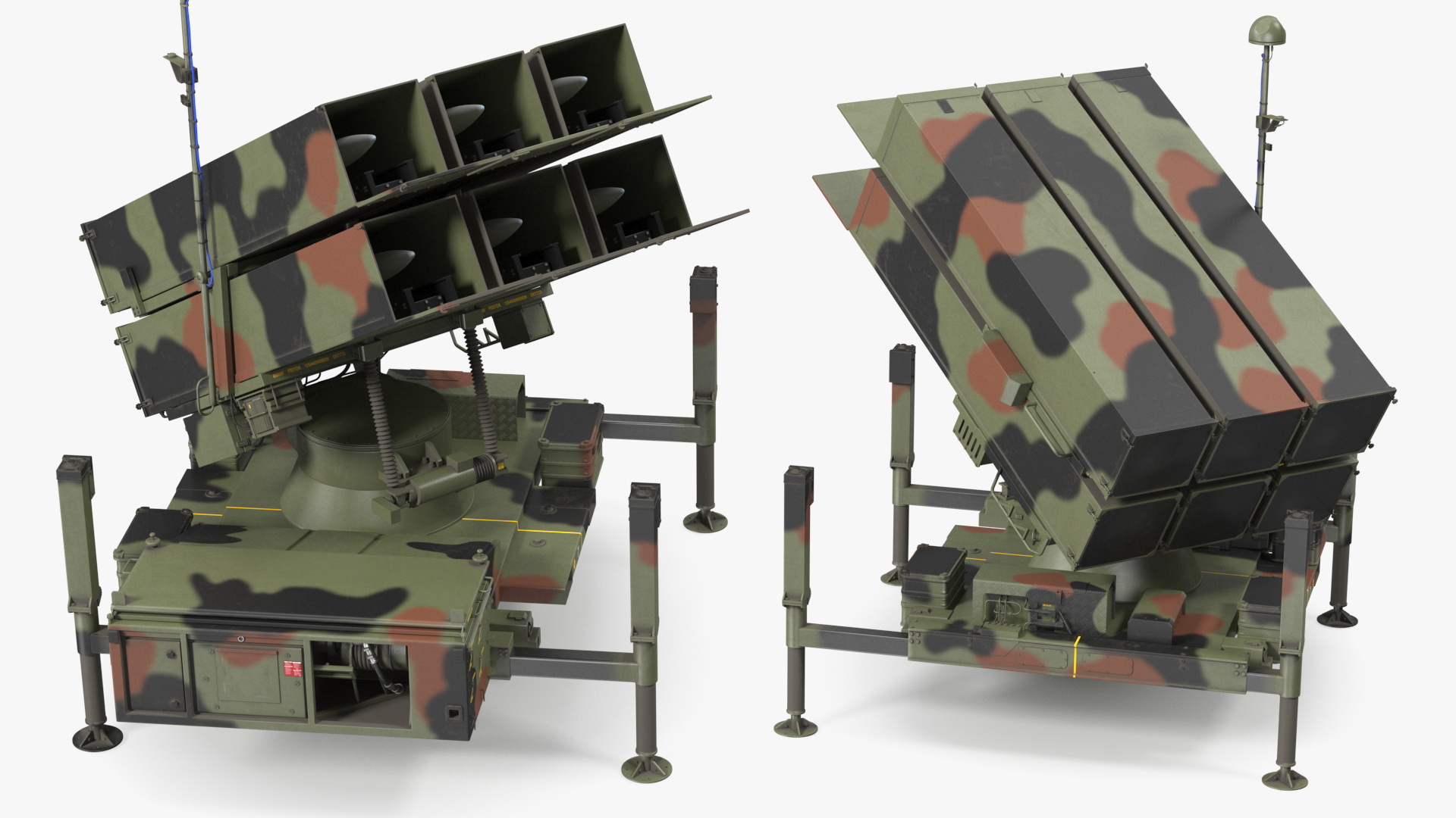 3D NASAMS Missile System Camouflage Ready to Attack model