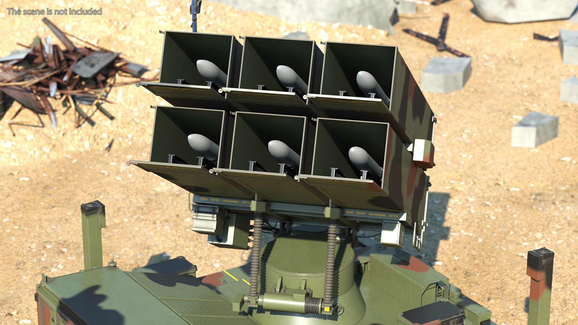3D NASAMS Missile System Camouflage Ready to Attack model