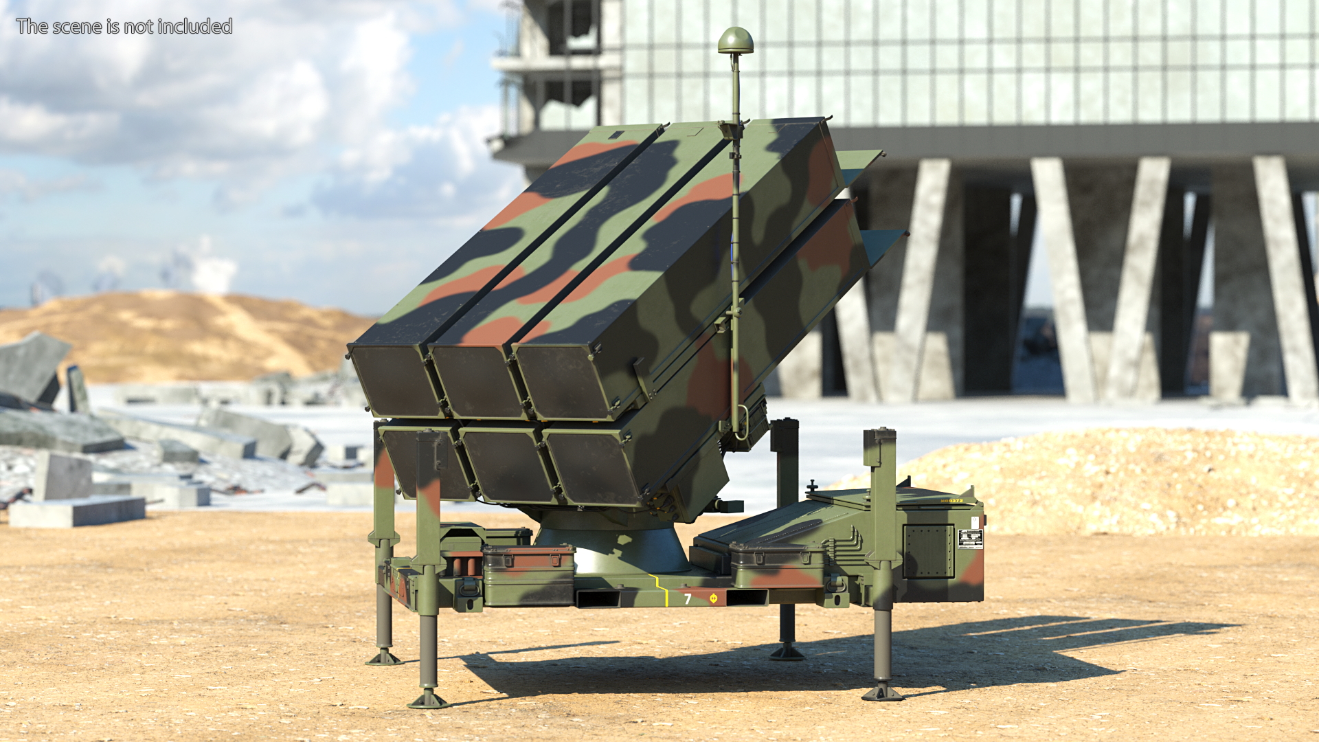 3D NASAMS Missile System Camouflage Ready to Attack model