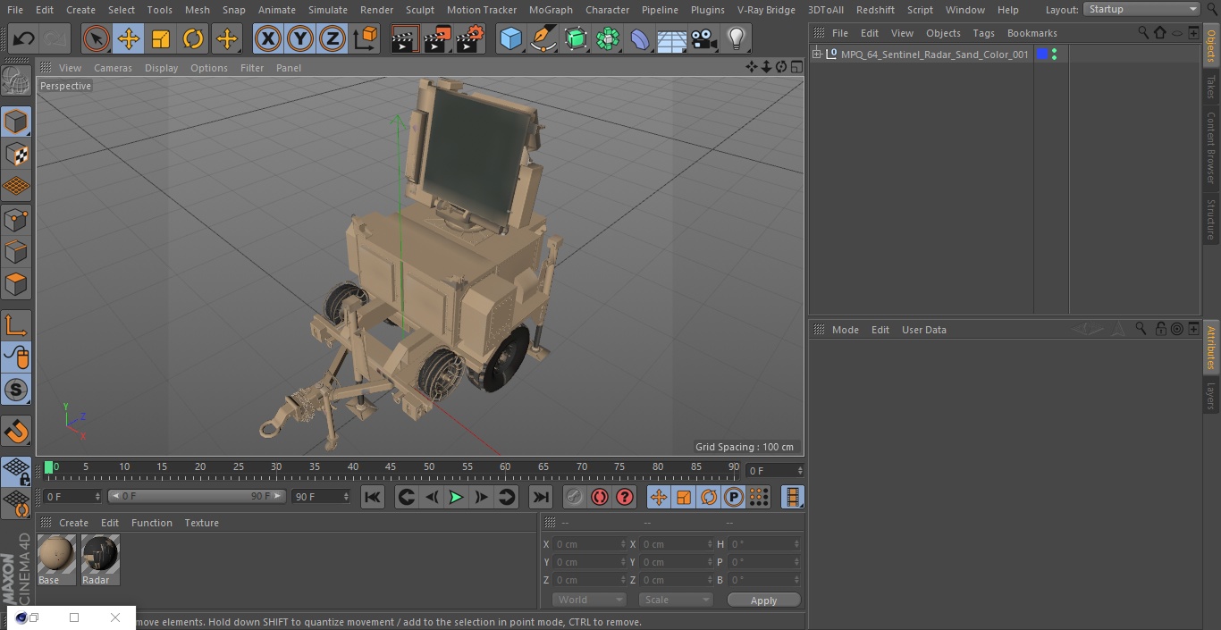 MPQ-64 Sentinel Radar Sand Color 3D