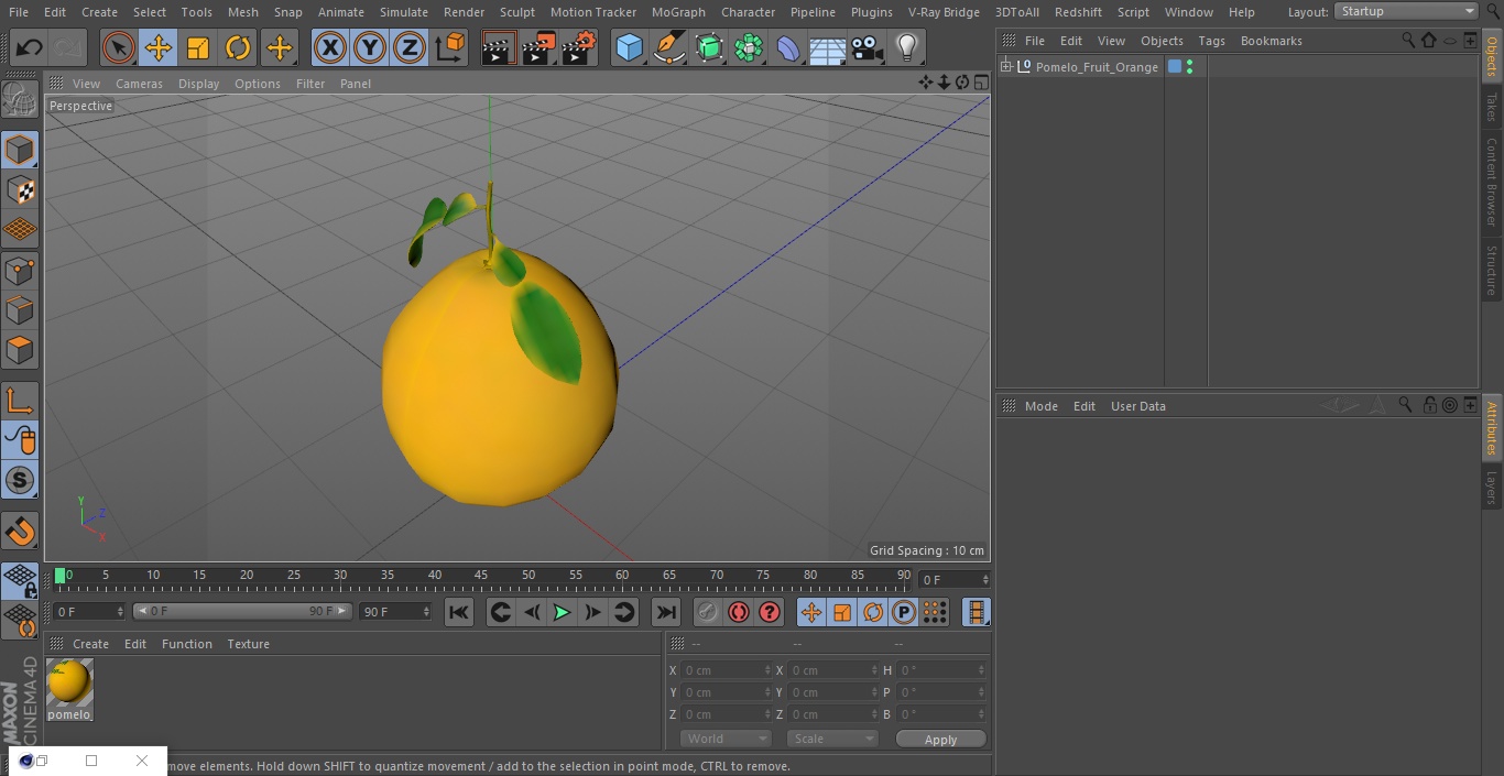 Pomelo Fruit Orange 3D model