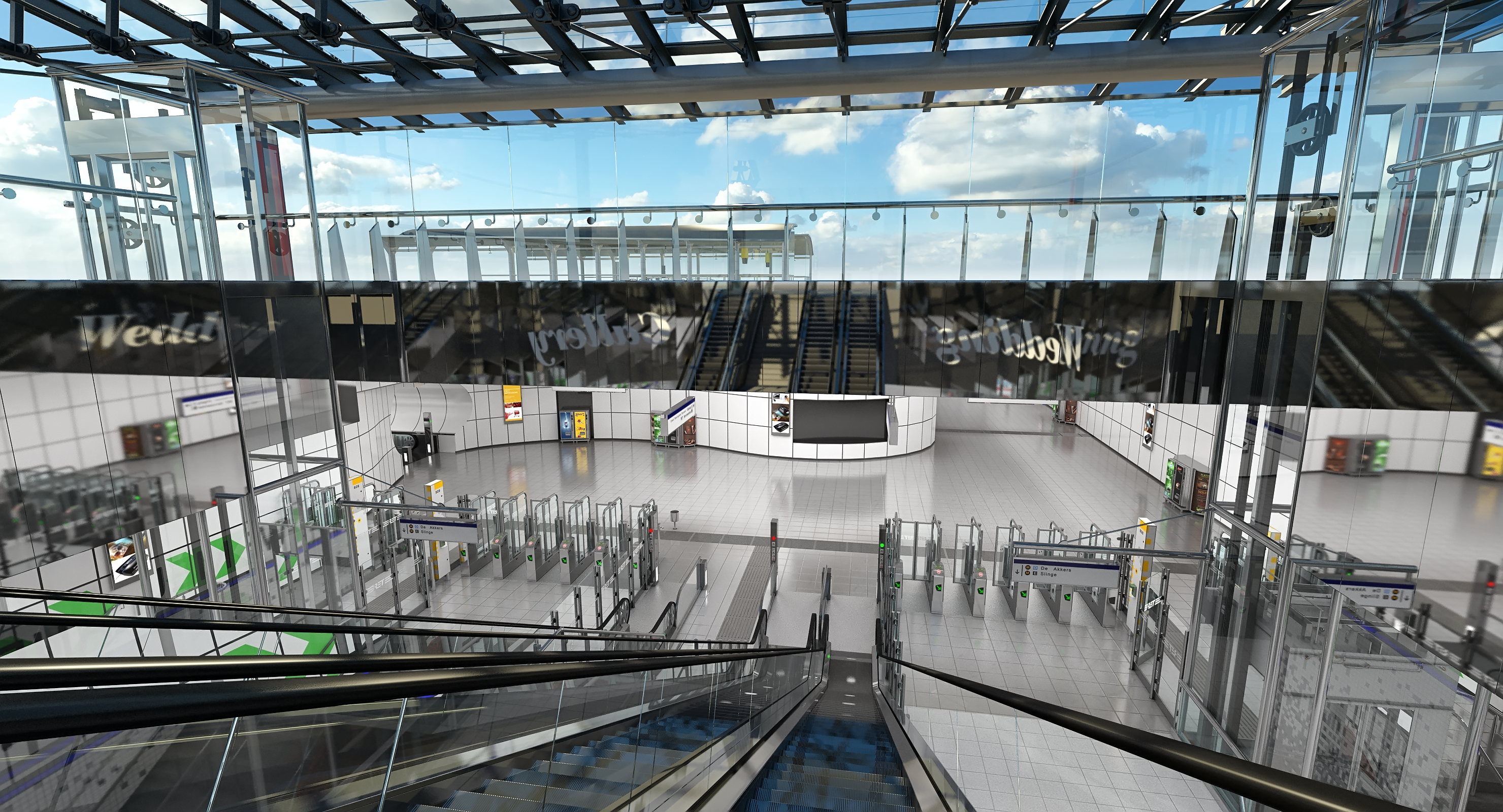 Metro Station Subway 3D Model, view 8