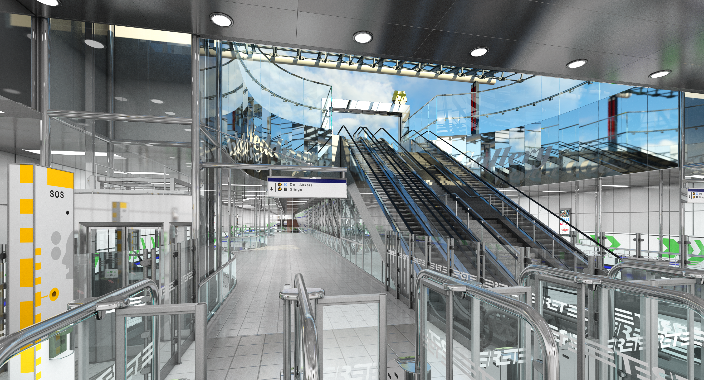 Metro Station Subway 3D Model, view 5