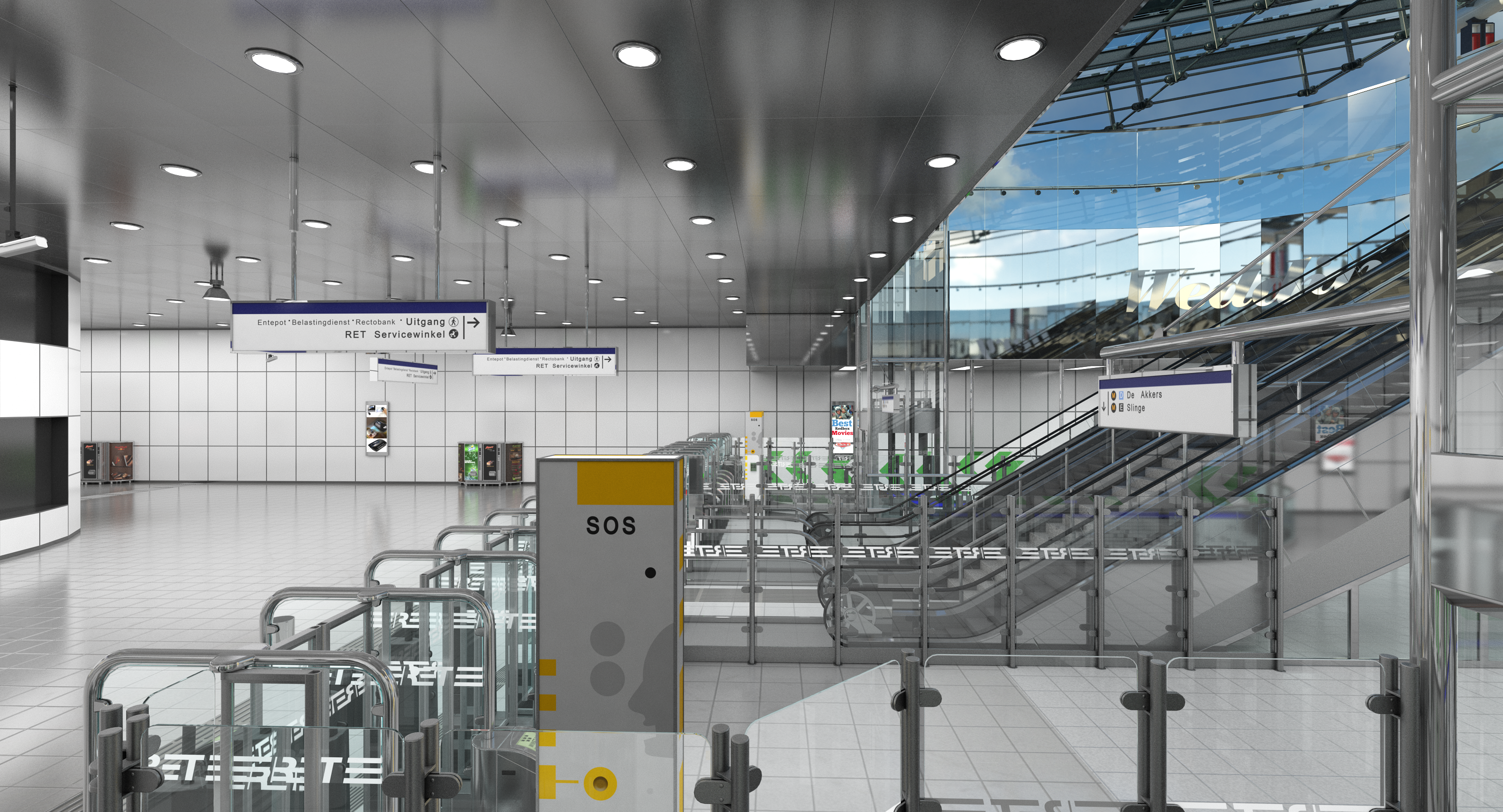 Metro Station Subway 3D Model, view 10