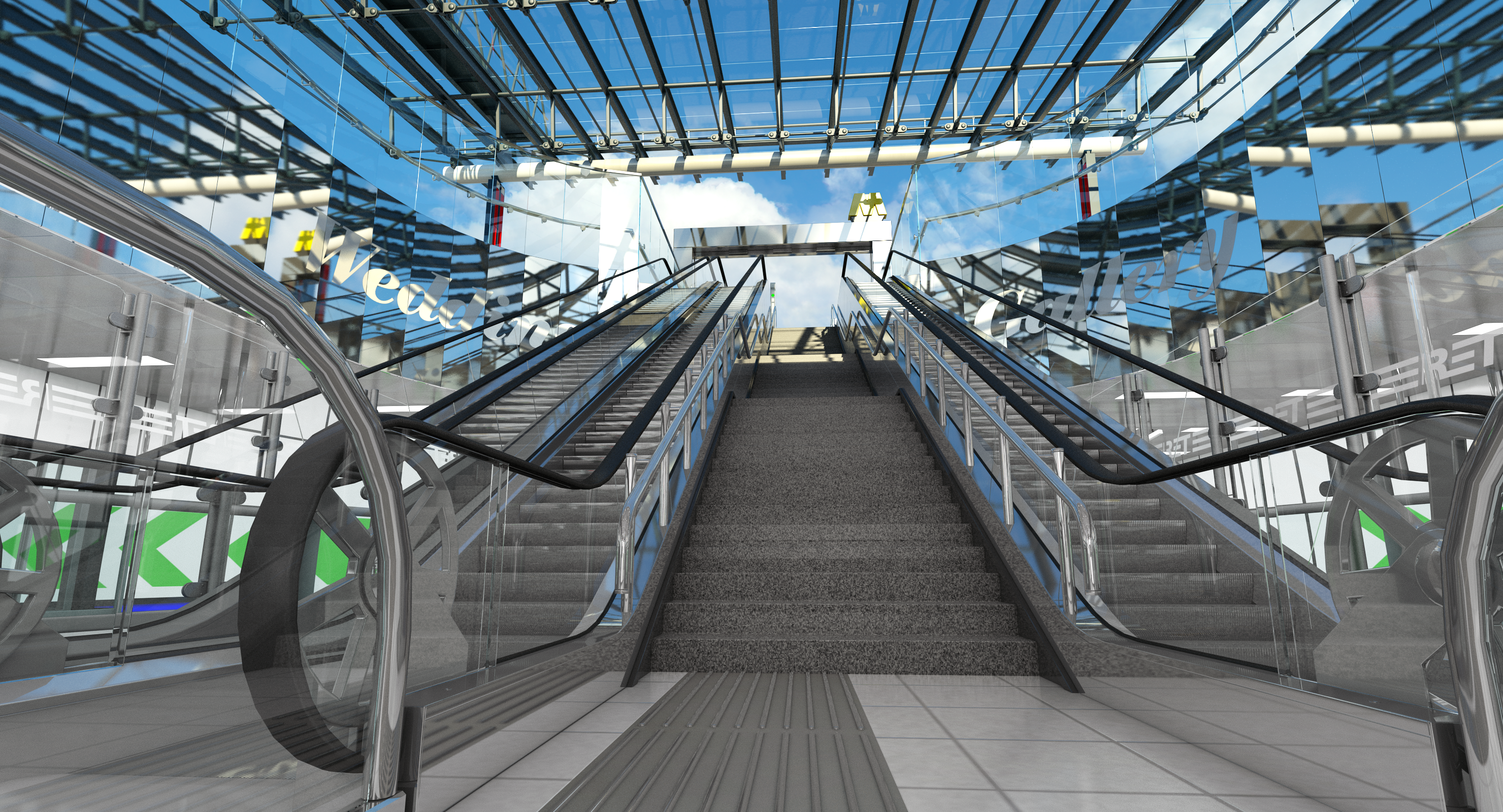 Metro Station Subway 3D Model, view 9