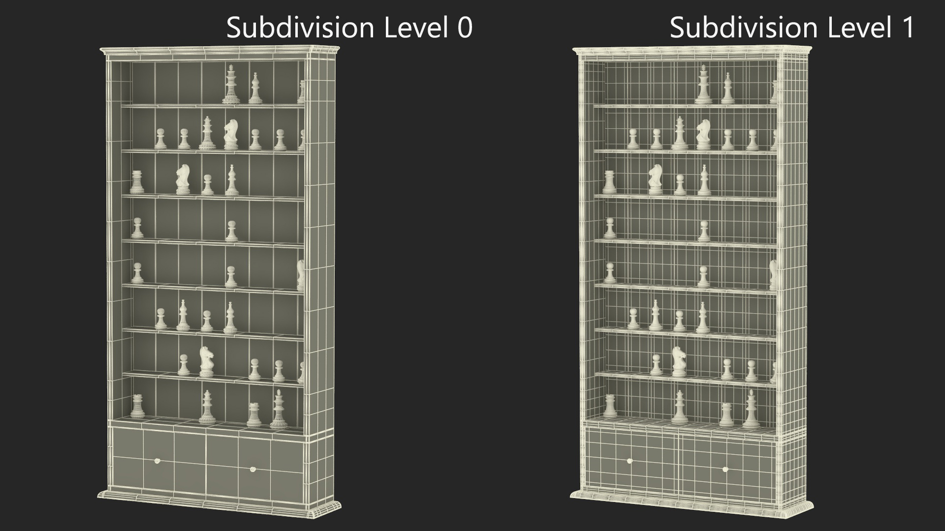 3D Light Wood Vertical Chess Board