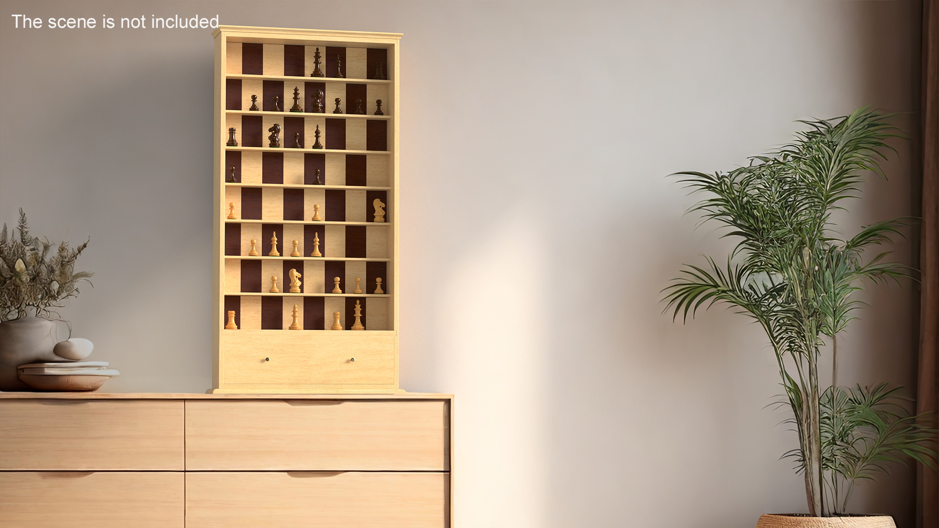 3D Light Wood Vertical Chess Board