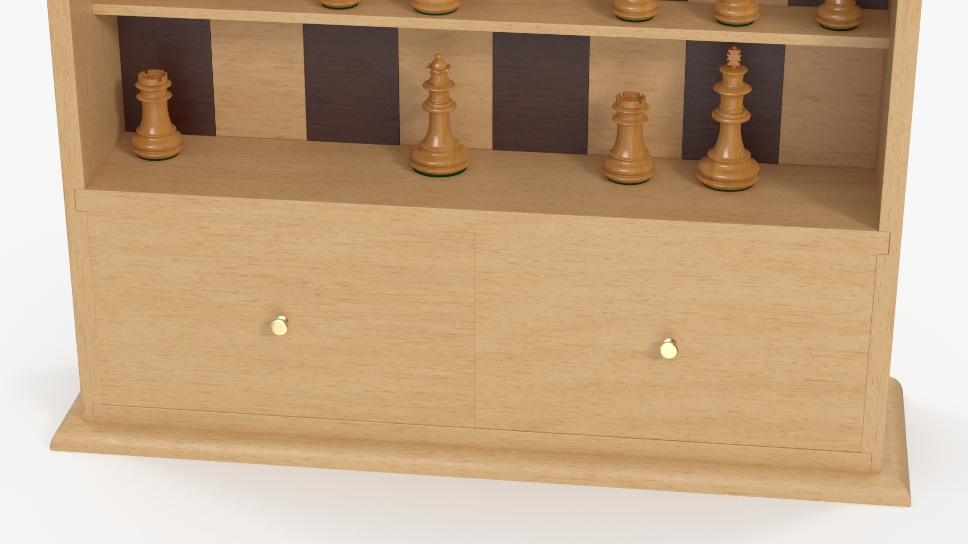 3D Light Wood Vertical Chess Board