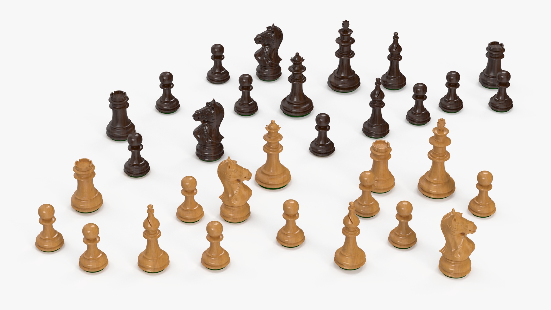 3D Light Wood Vertical Chess Board
