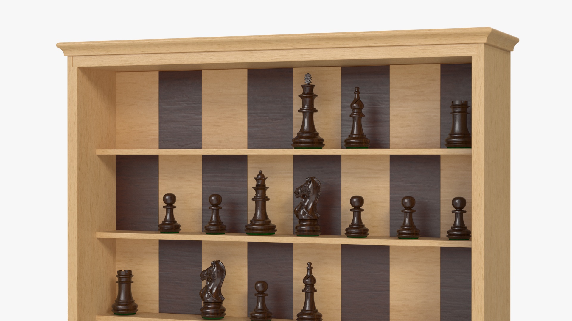 3D Light Wood Vertical Chess Board