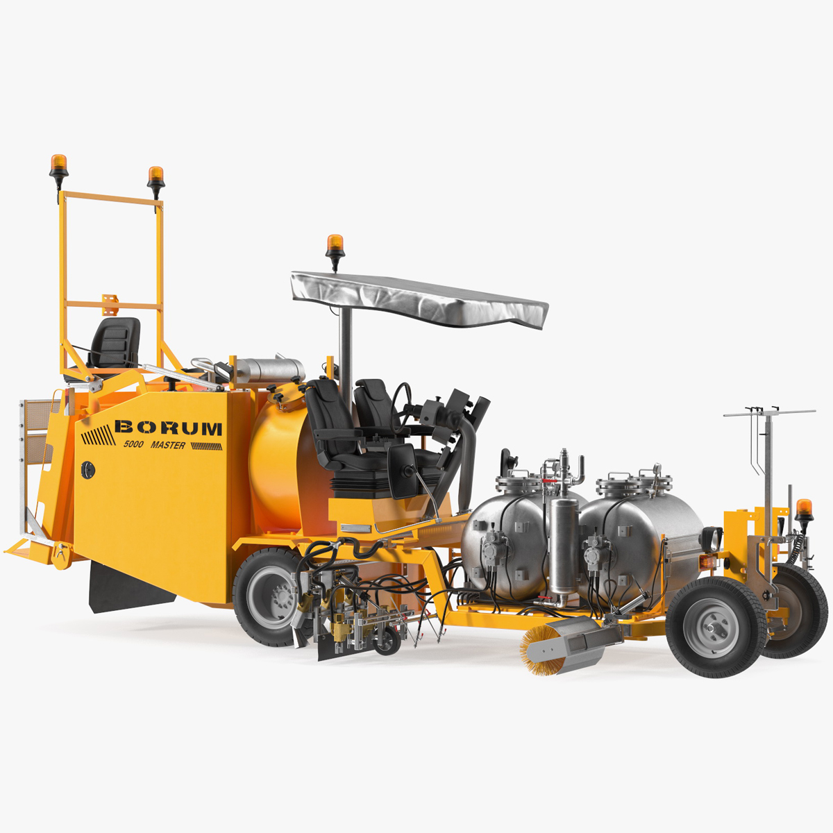 Borum Line Marking Machine Rigged for Maya 3D