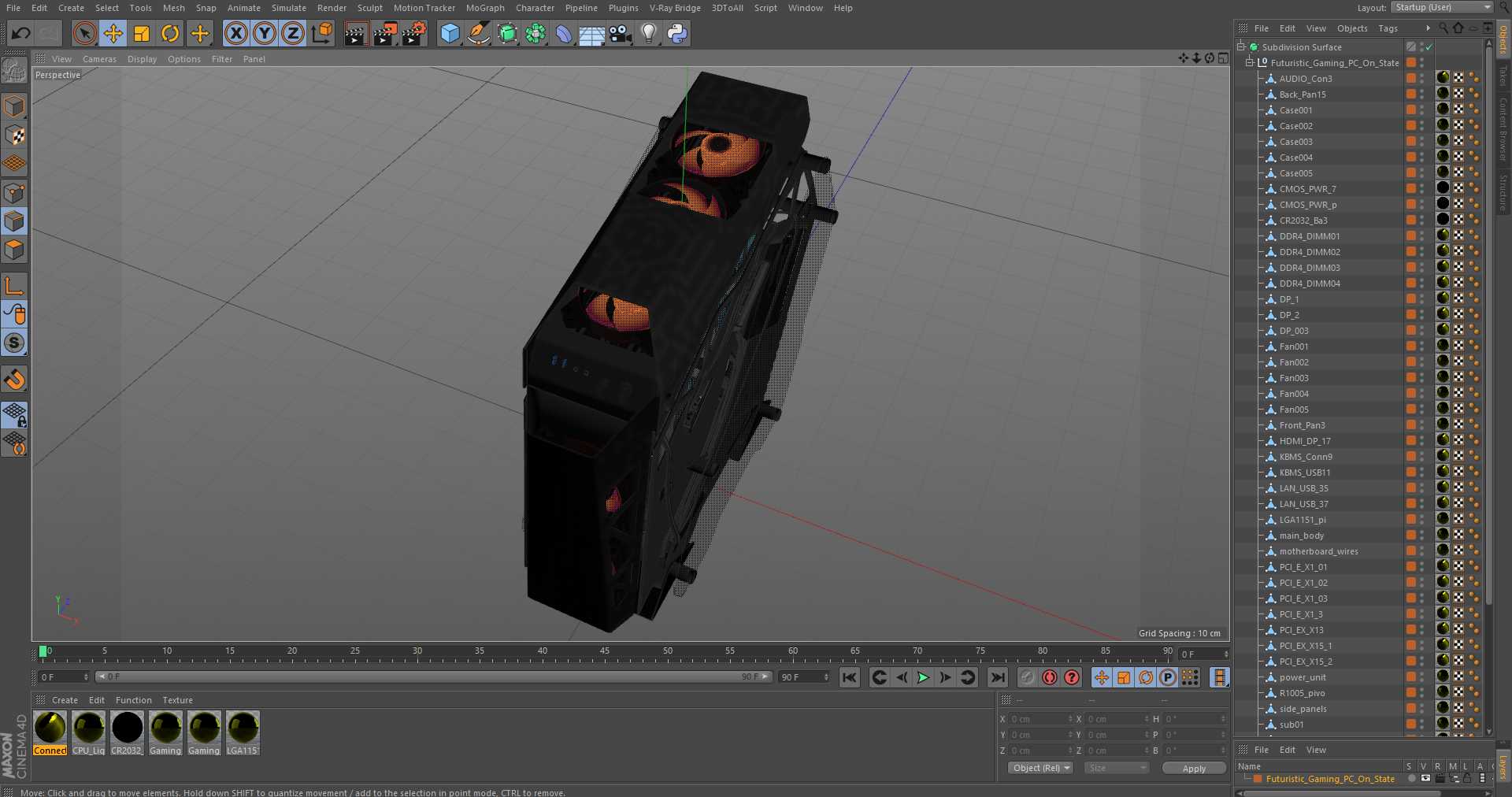 Futuristic Gaming PC On State 3D model