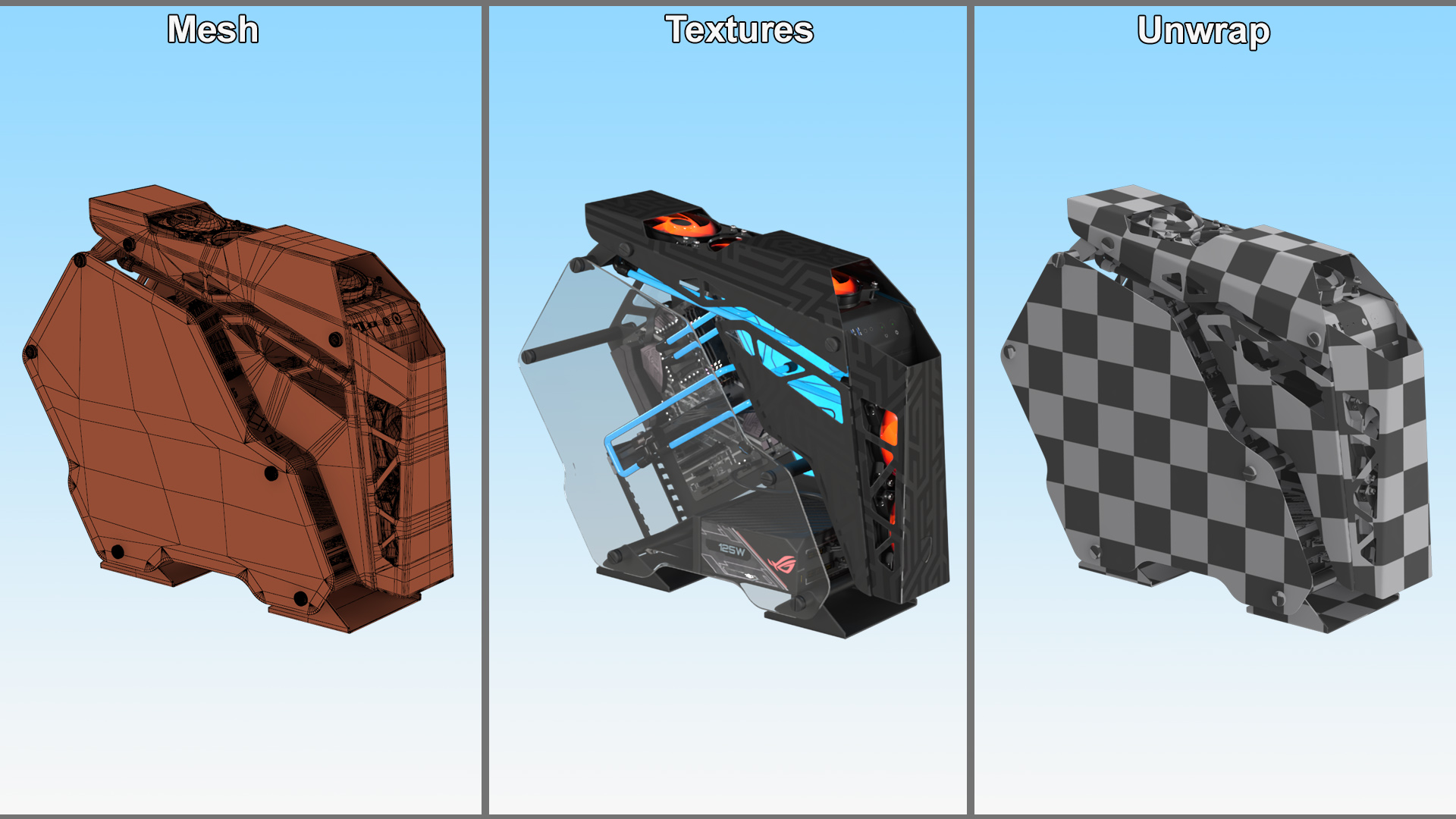 Futuristic Gaming PC On State 3D model