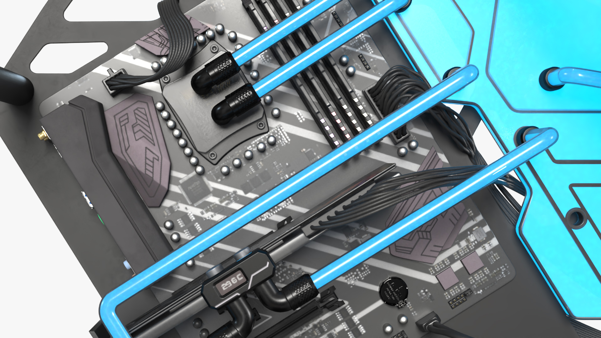Futuristic Gaming PC On State 3D model