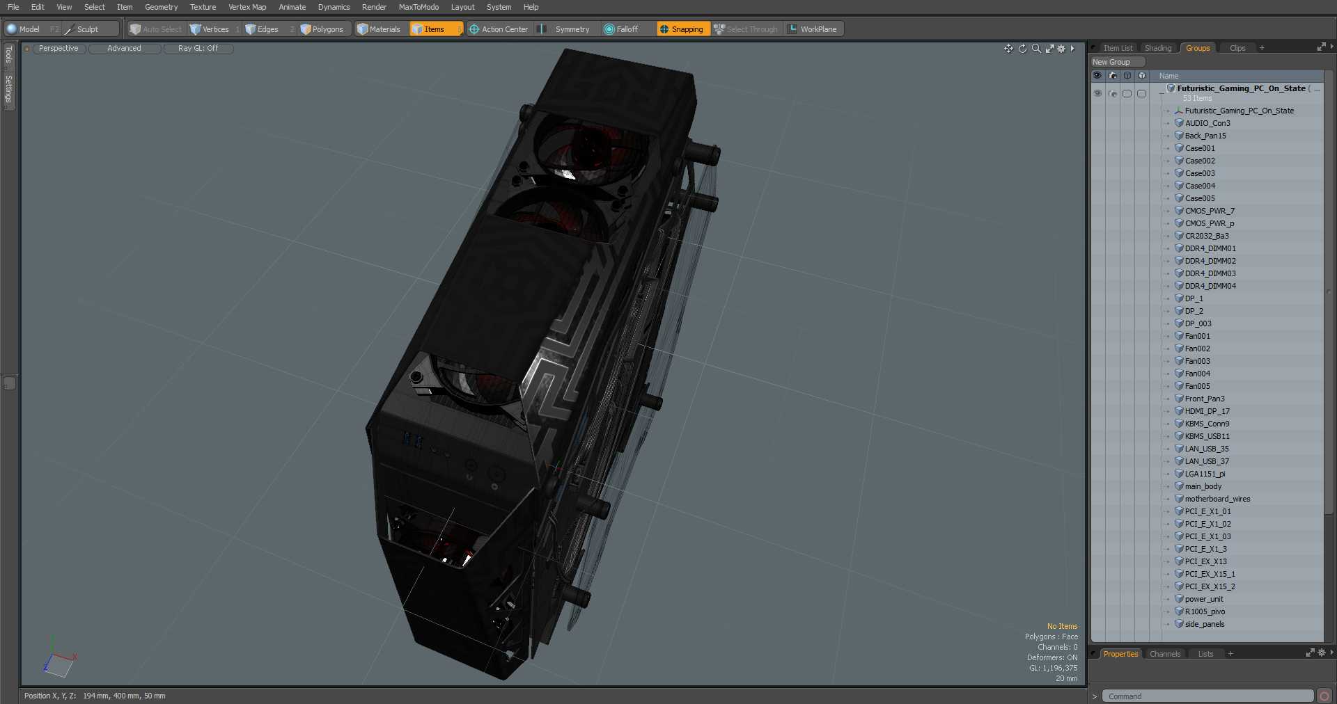 Futuristic Gaming PC On State 3D model