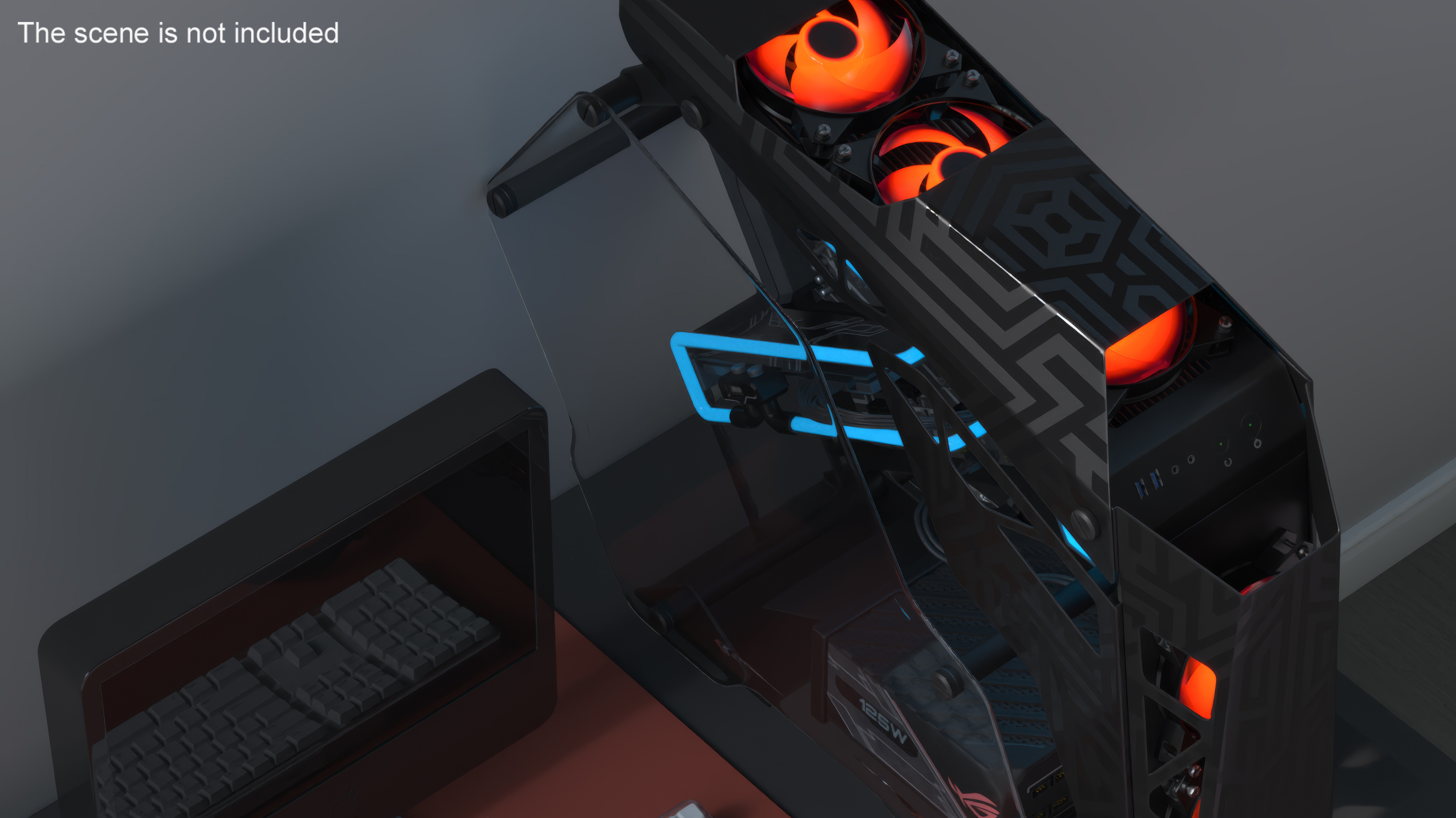 Futuristic Gaming PC On State 3D model