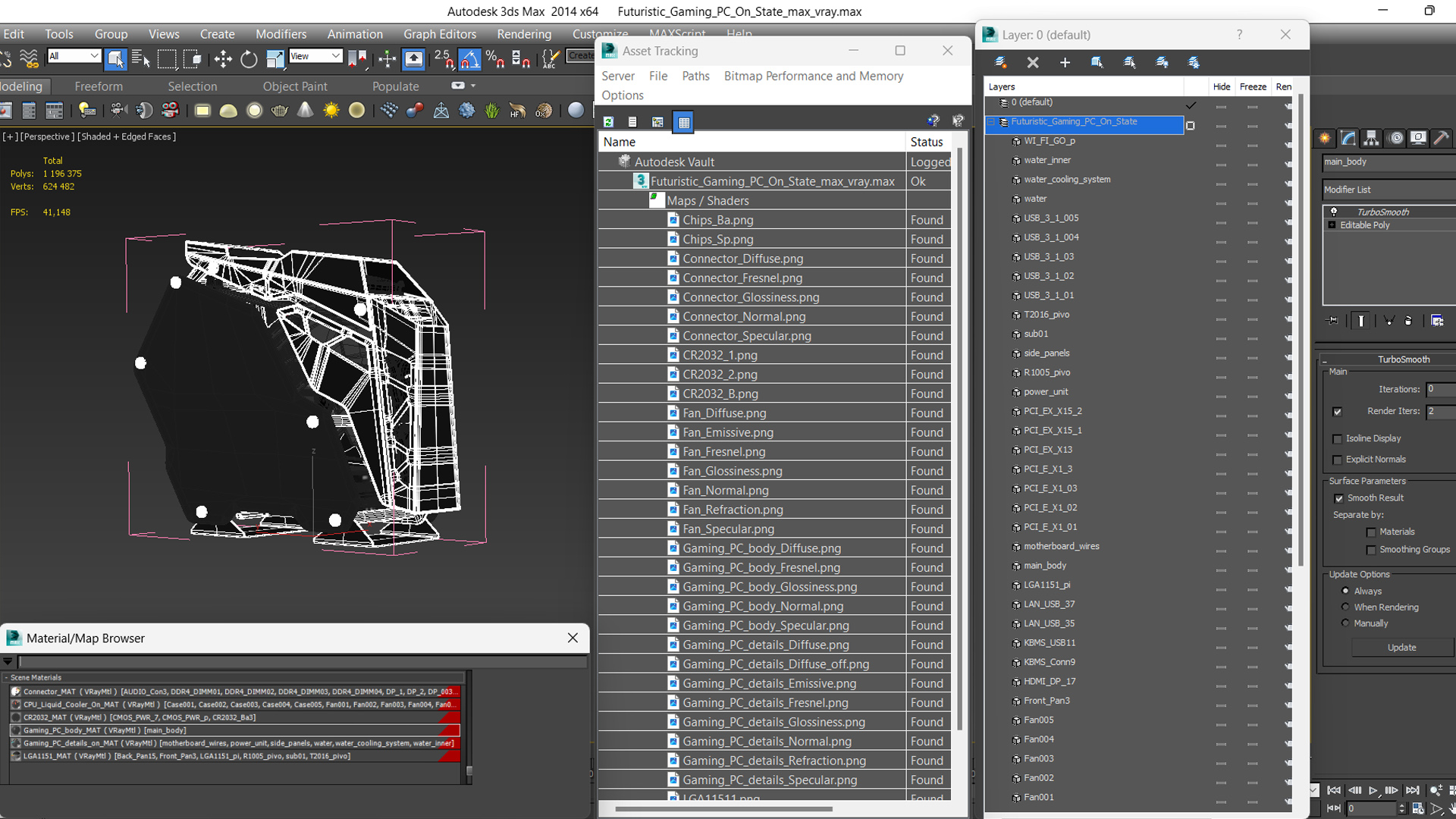 Futuristic Gaming PC On State 3D model