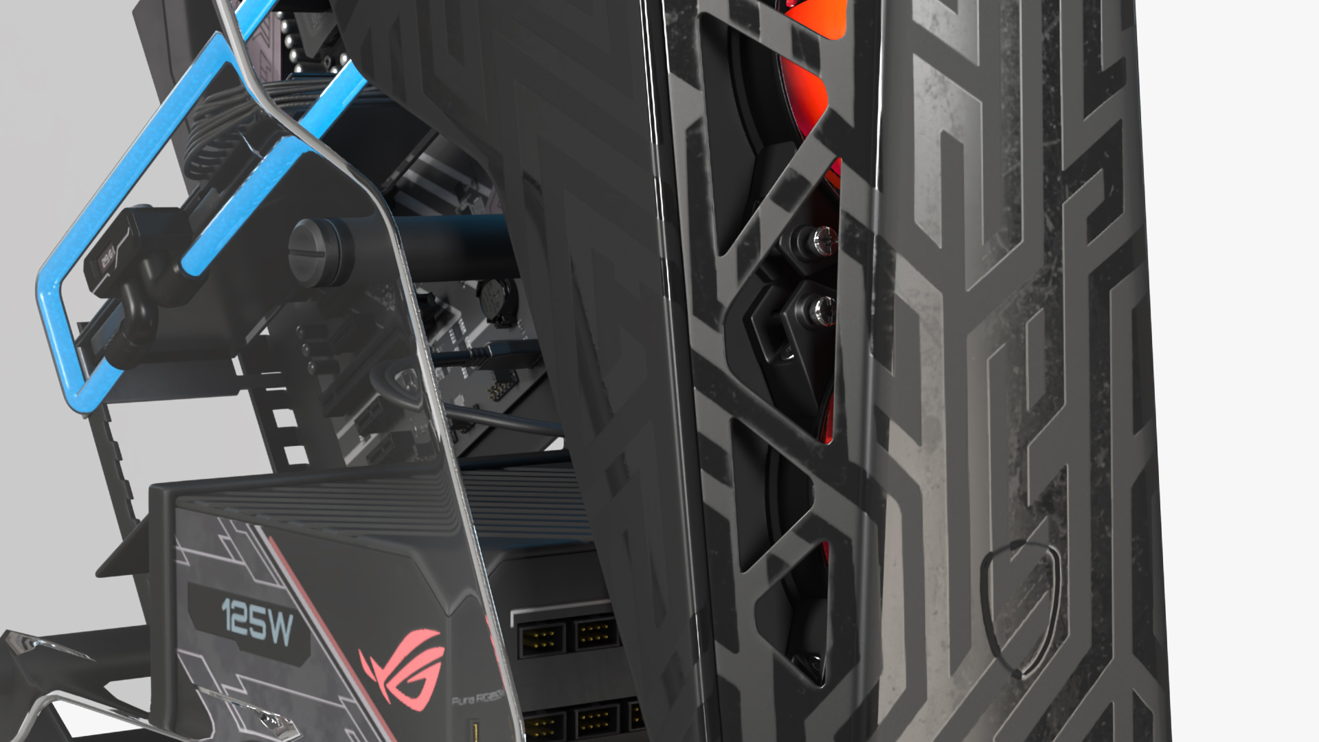 Futuristic Gaming PC On State 3D model