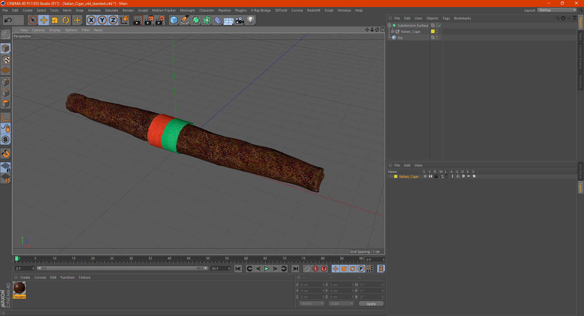 3D Italian Cigar model