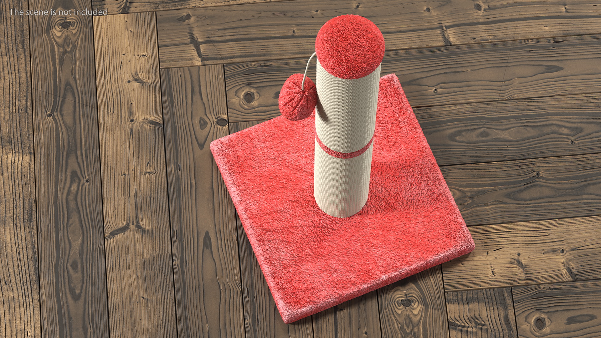 3D Cat Scratching Post Ball Red model