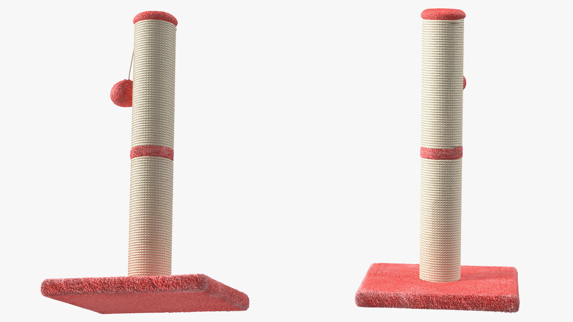 3D Cat Scratching Post Ball Red model