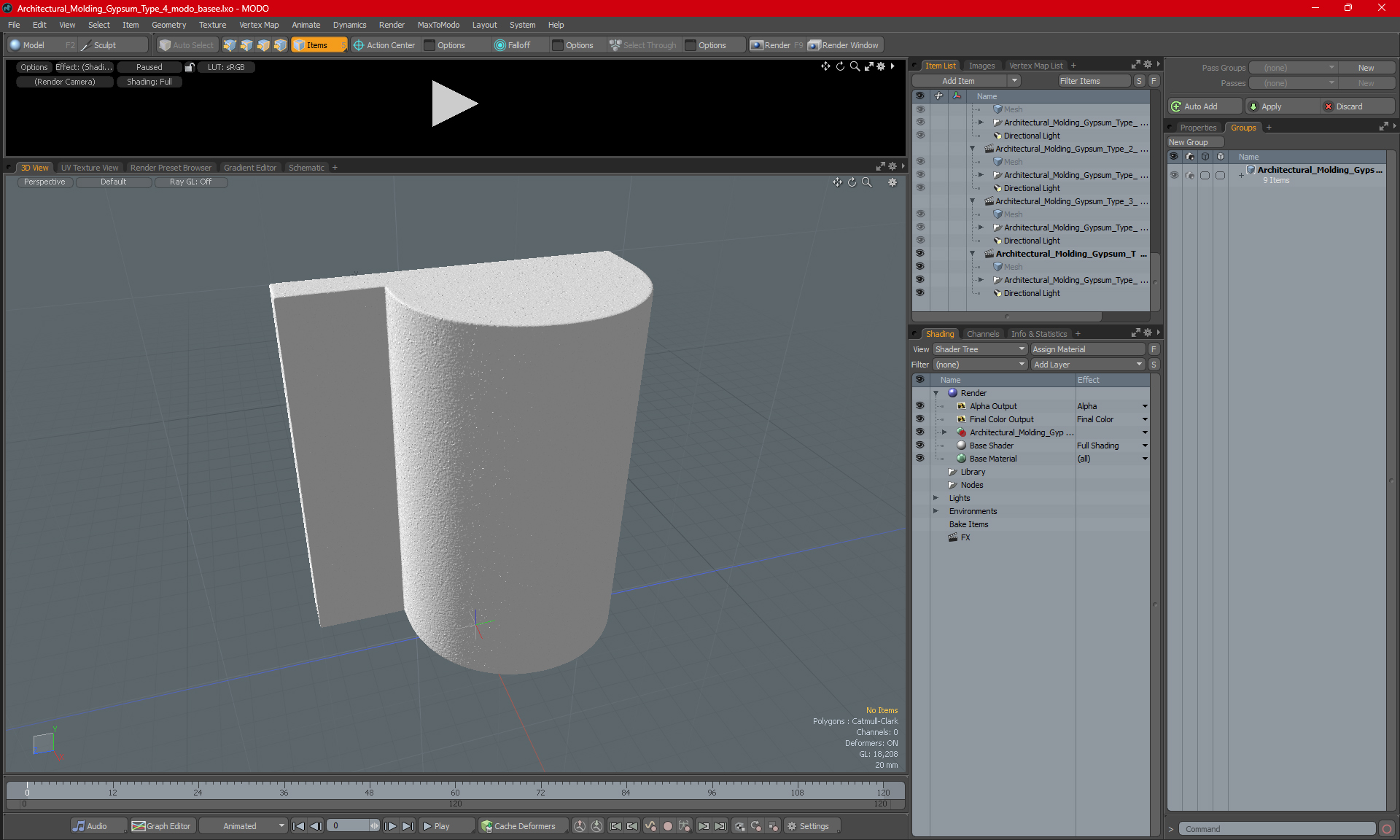 3D model Architectural Molding Gypsum Type 4