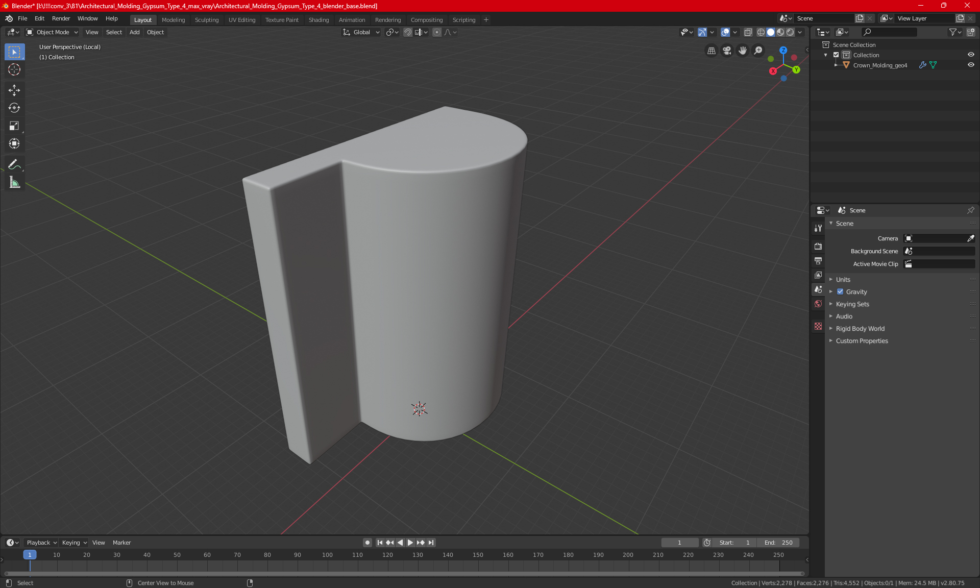 3D model Architectural Molding Gypsum Type 4